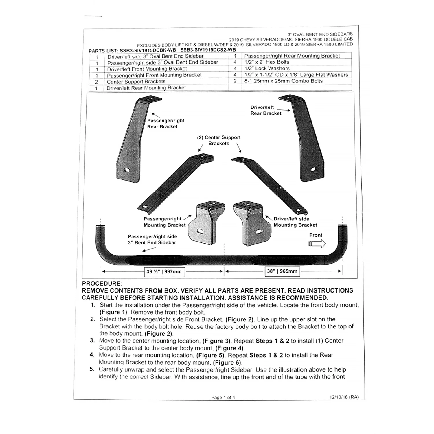 2019-2021 Chevy Silverado/GMC Sierra Double Cab 3" Steel Side Step Nerf Bars - Image 8