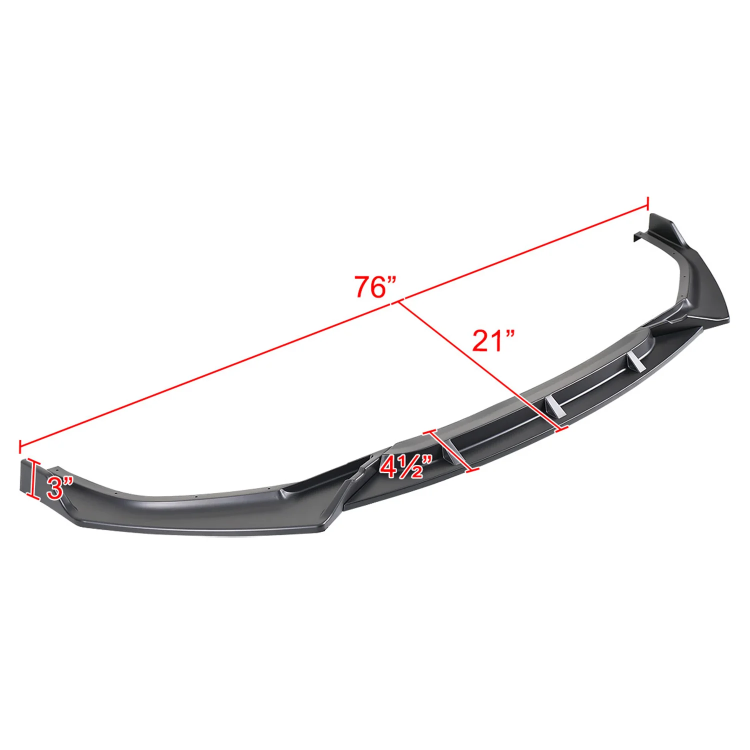 2019-2021 Honda Civic Sedan Matte Black 3Pcs Front Bumper Lip Spoiler Set - Image 2
