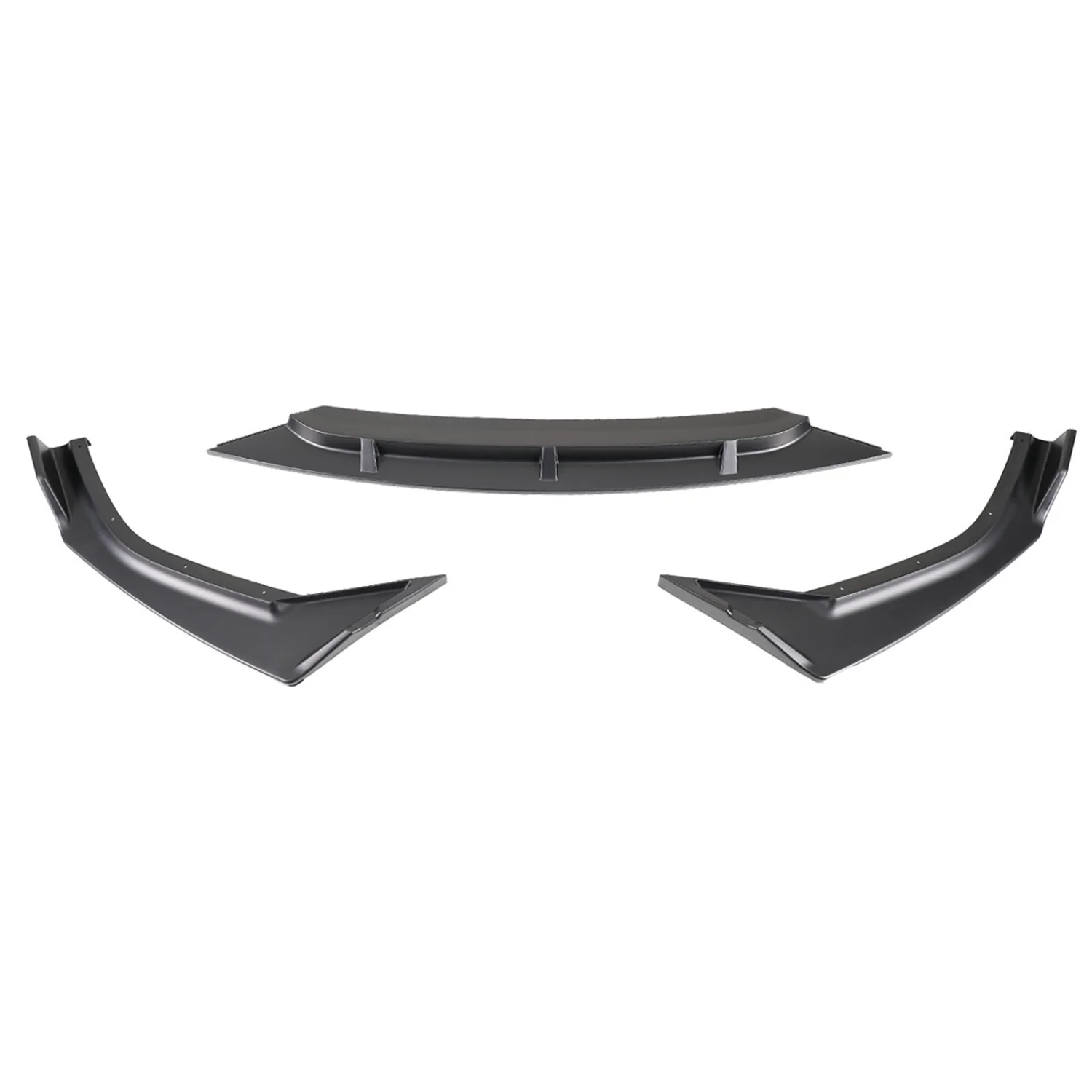 2019-2021 Honda Civic Sedan Matte Black 3Pcs Front Bumper Lip Spoiler Set - Image 7