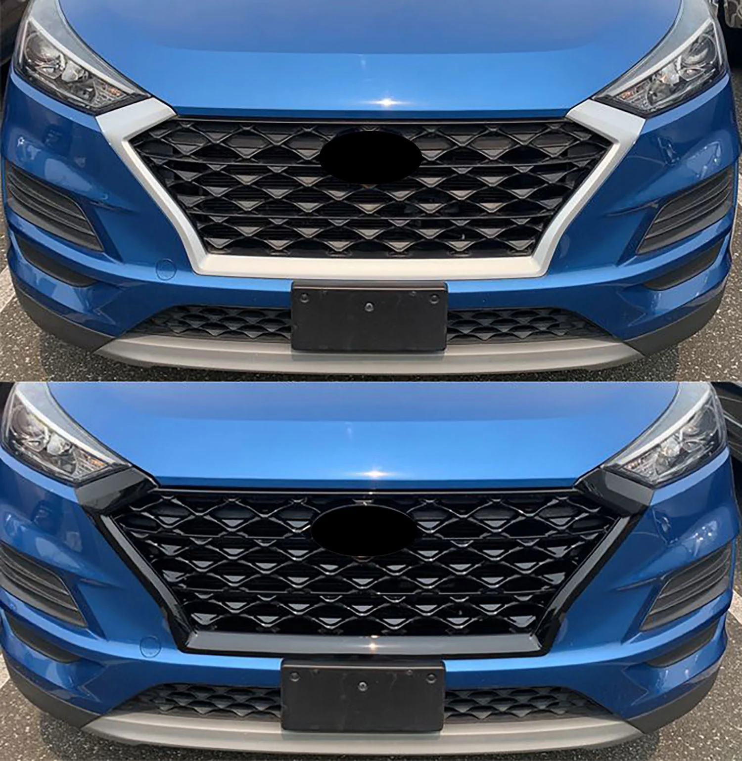 2019-2021 Hyundai Tucson Grille Overlay Gloss Black 1Pcs ABS Plastic - Image 4