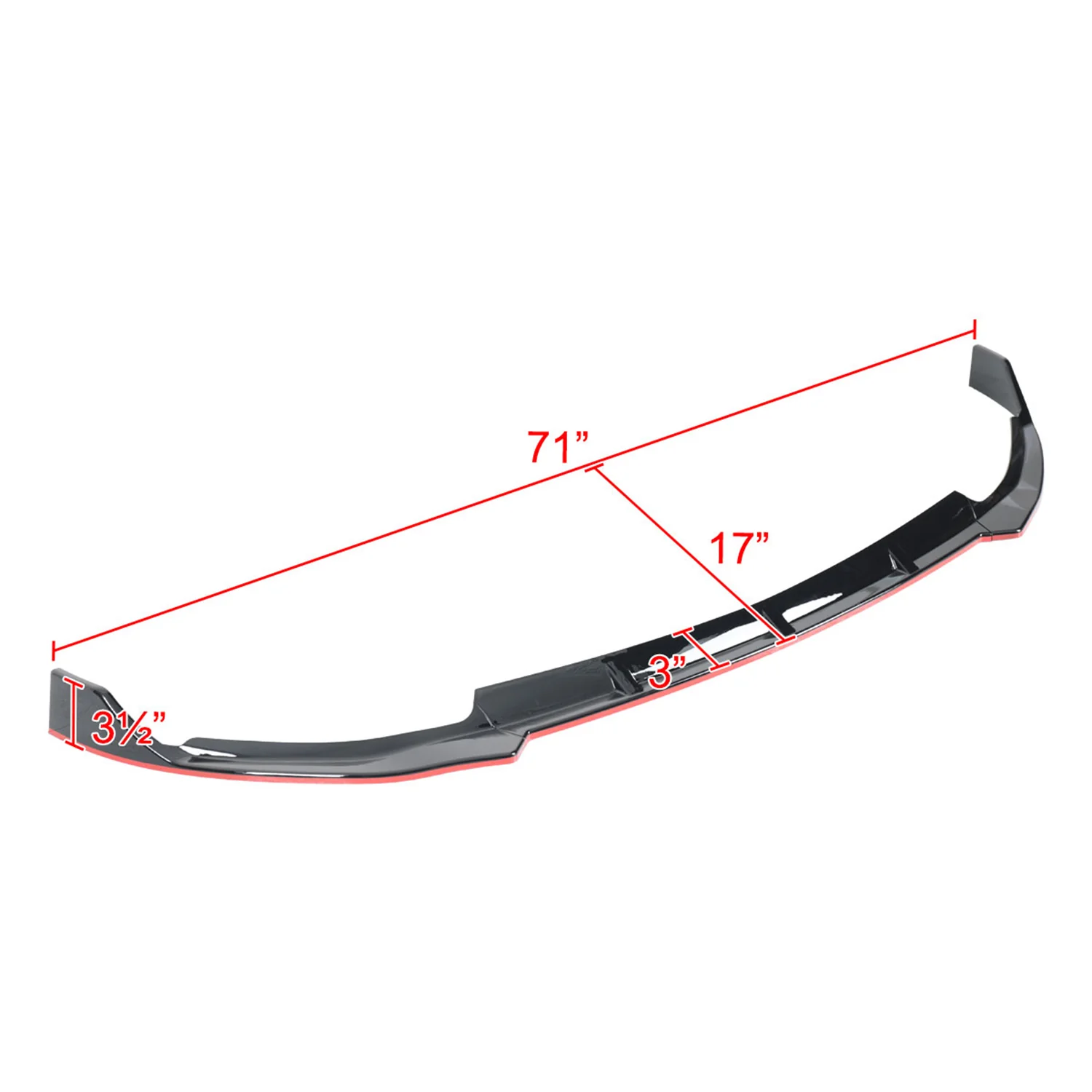 2019-2021 Mercedes W205 C Class Glossy Black/Red Front Bumper Lip Splitter Kit - Image 2