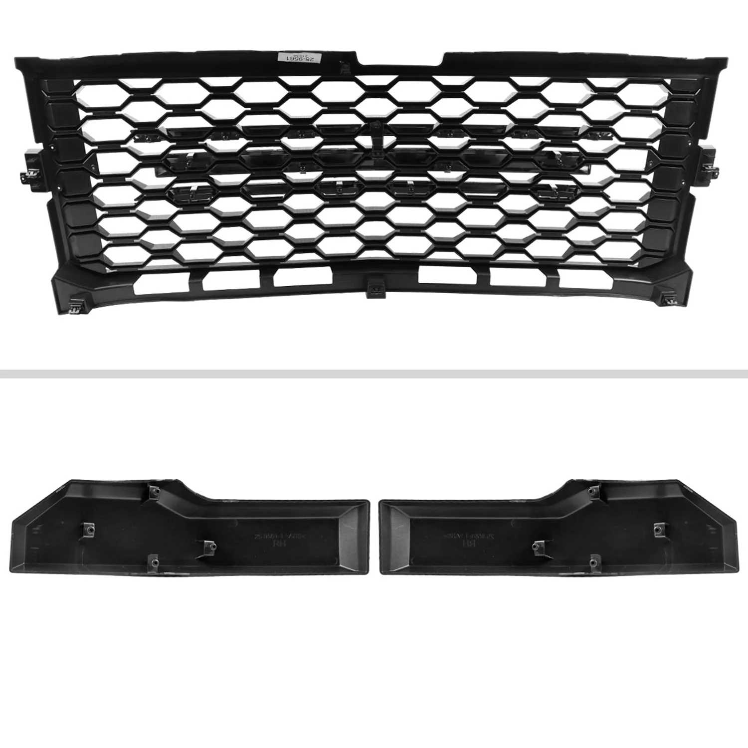 2019-2022 Chevrolet Silverado 1500 WT Glossy Black Honeycomb Hood Grille - Image 7