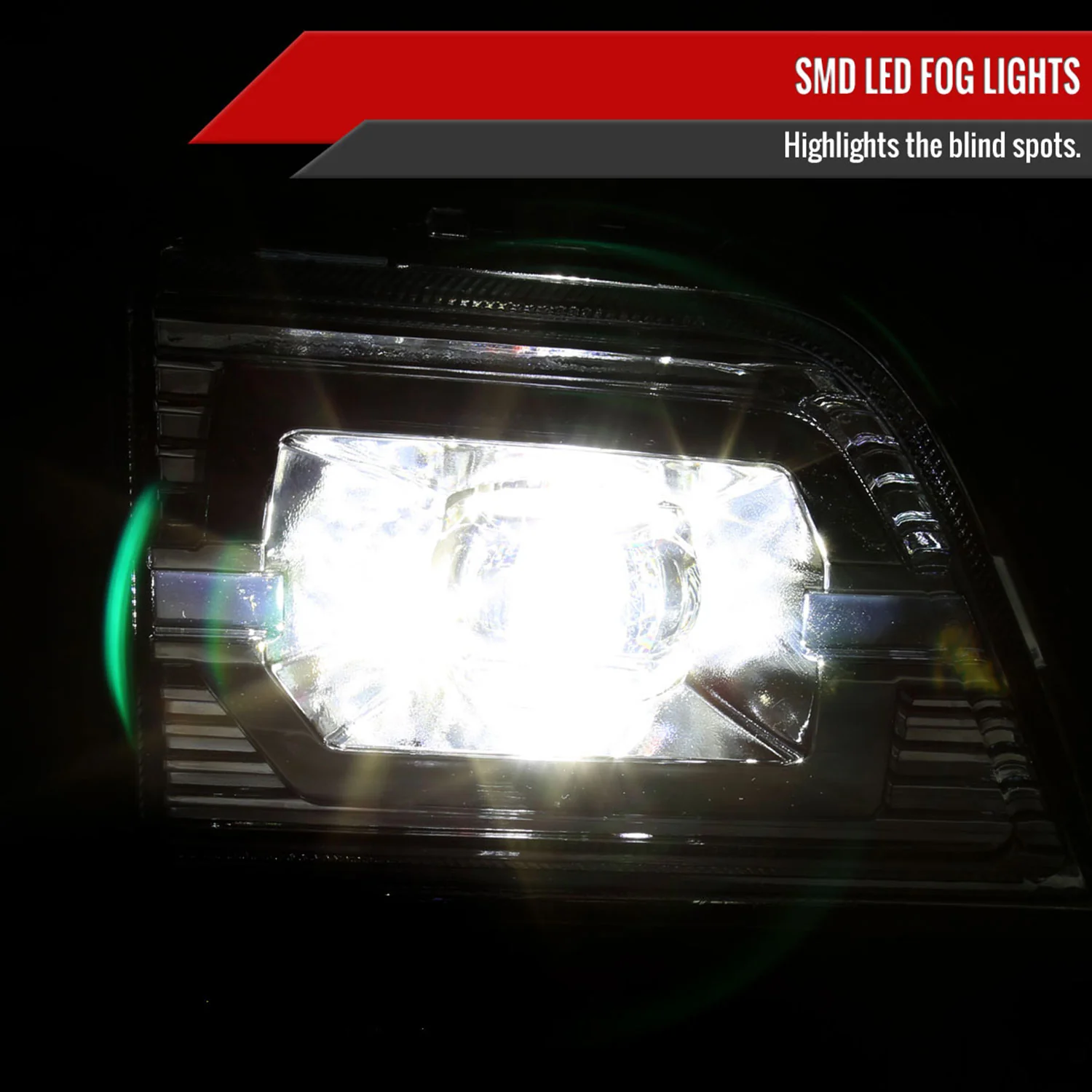 2019-2022 Chevy Silverado 1500 LED Fog Lights Kit Chrome Housing/Clear Lens - Image 2