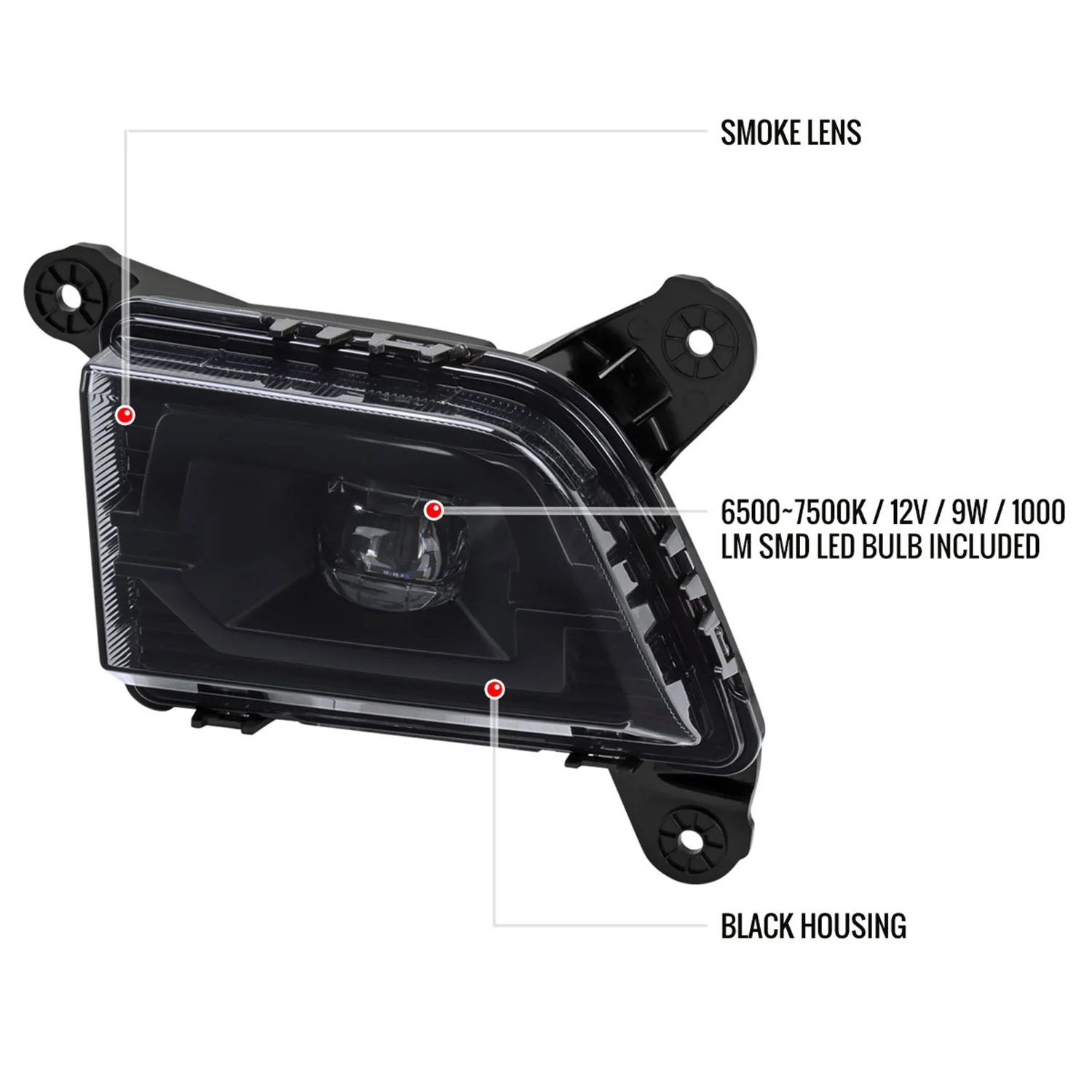 2019-2022 Chevy Silverado 1500 LED Fog Lights Kit Chrome Housing/Smoke Lens - Image 8