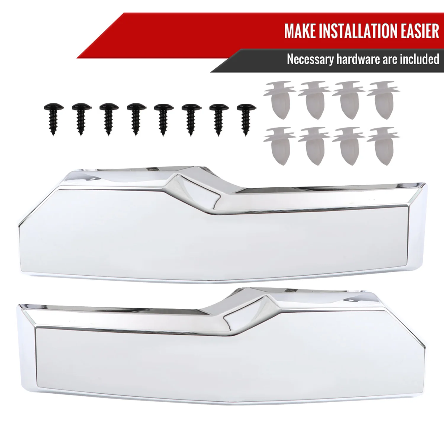 2019-2022 Chevy Silverado 1500 WT Glossy Honeycomb Hood Grille Chrome Trim - Image 8