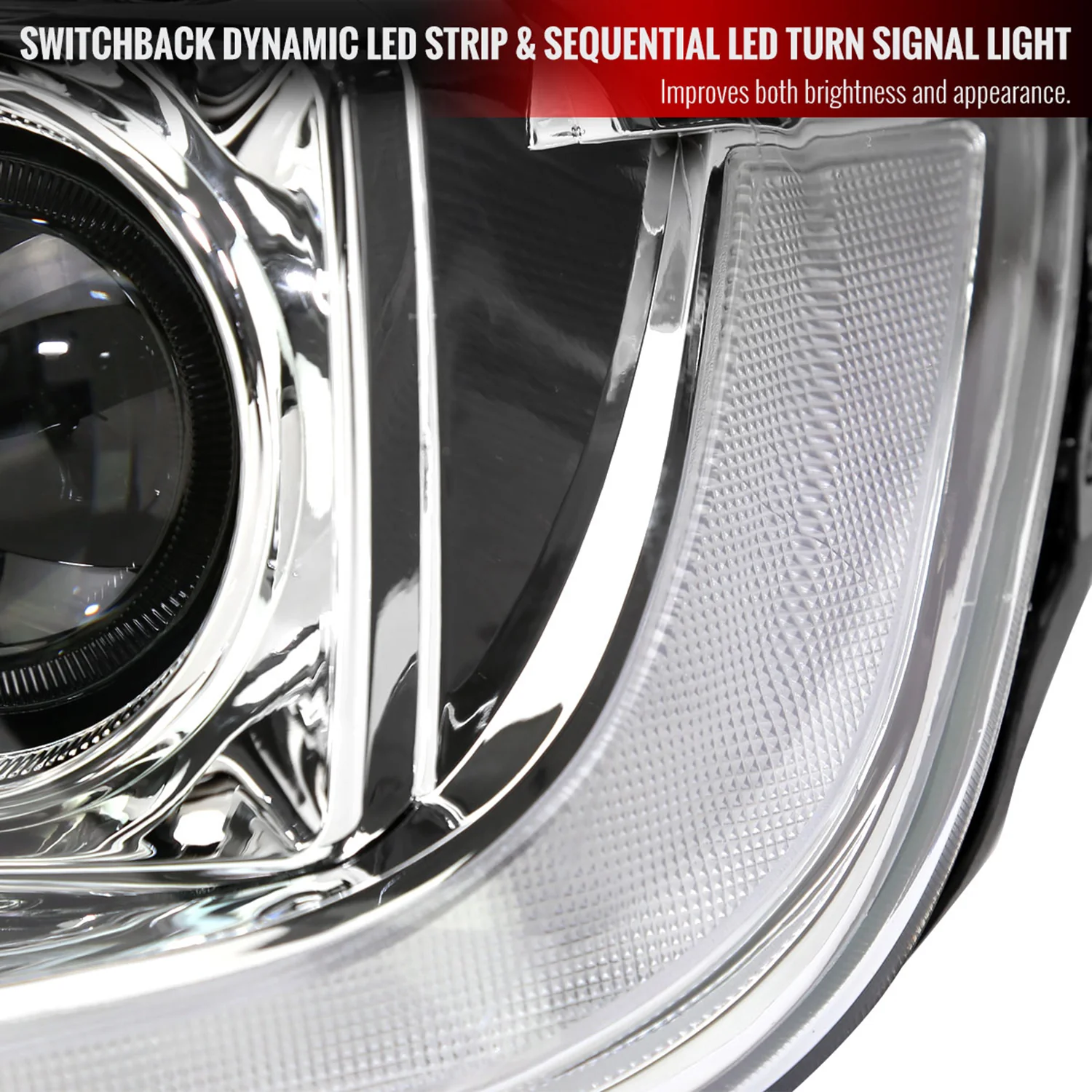 2019-2022 Ford Ranger Switchback LED Bar Projector Headlights Chrome - Image 6