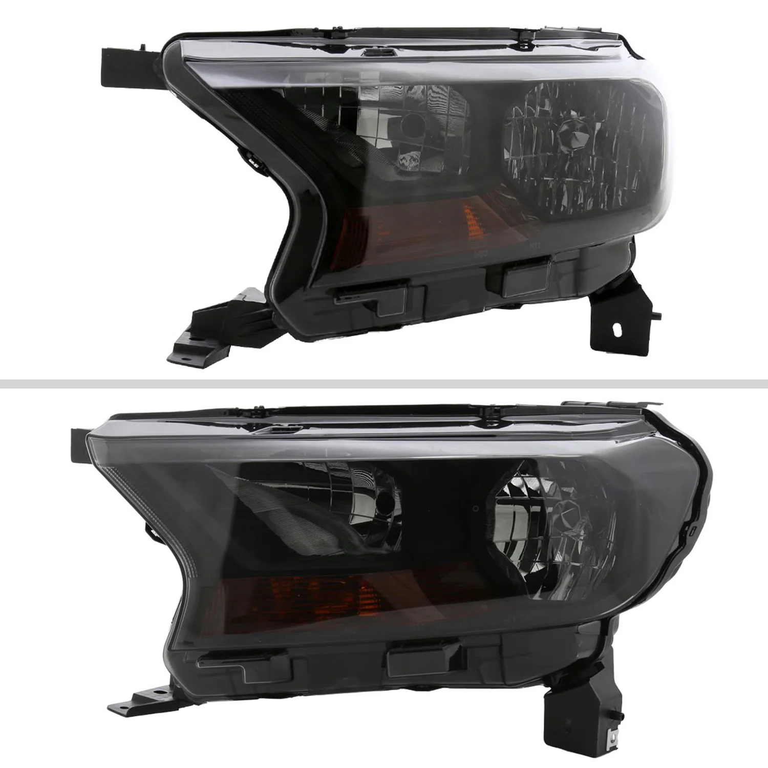 2019-2022 Ford Ranger XL/XLT Factory Halogen Headlights Glossy Black/Smoke - Image 2