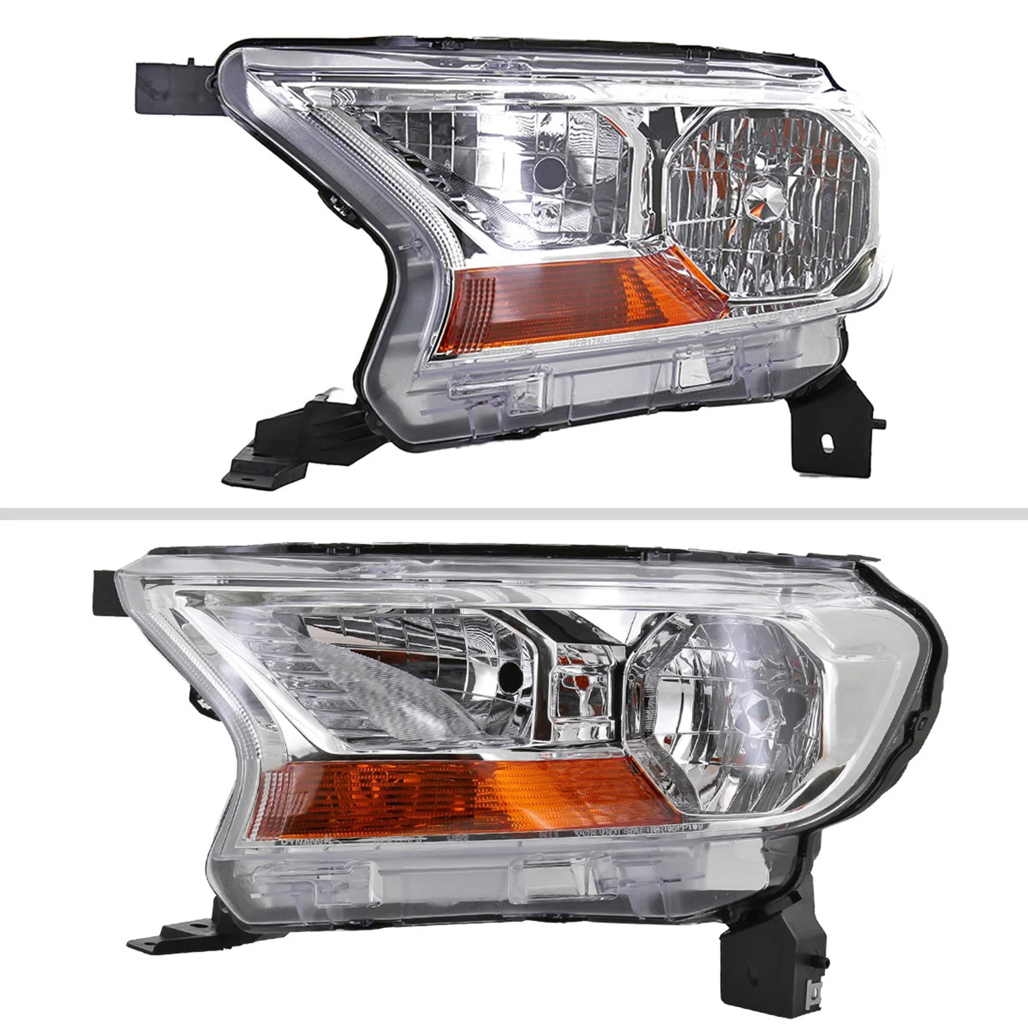 2019-2022 Ford Ranger XL/XLT Factory Style Halogen Headlights Chrome/Clear - Image 2