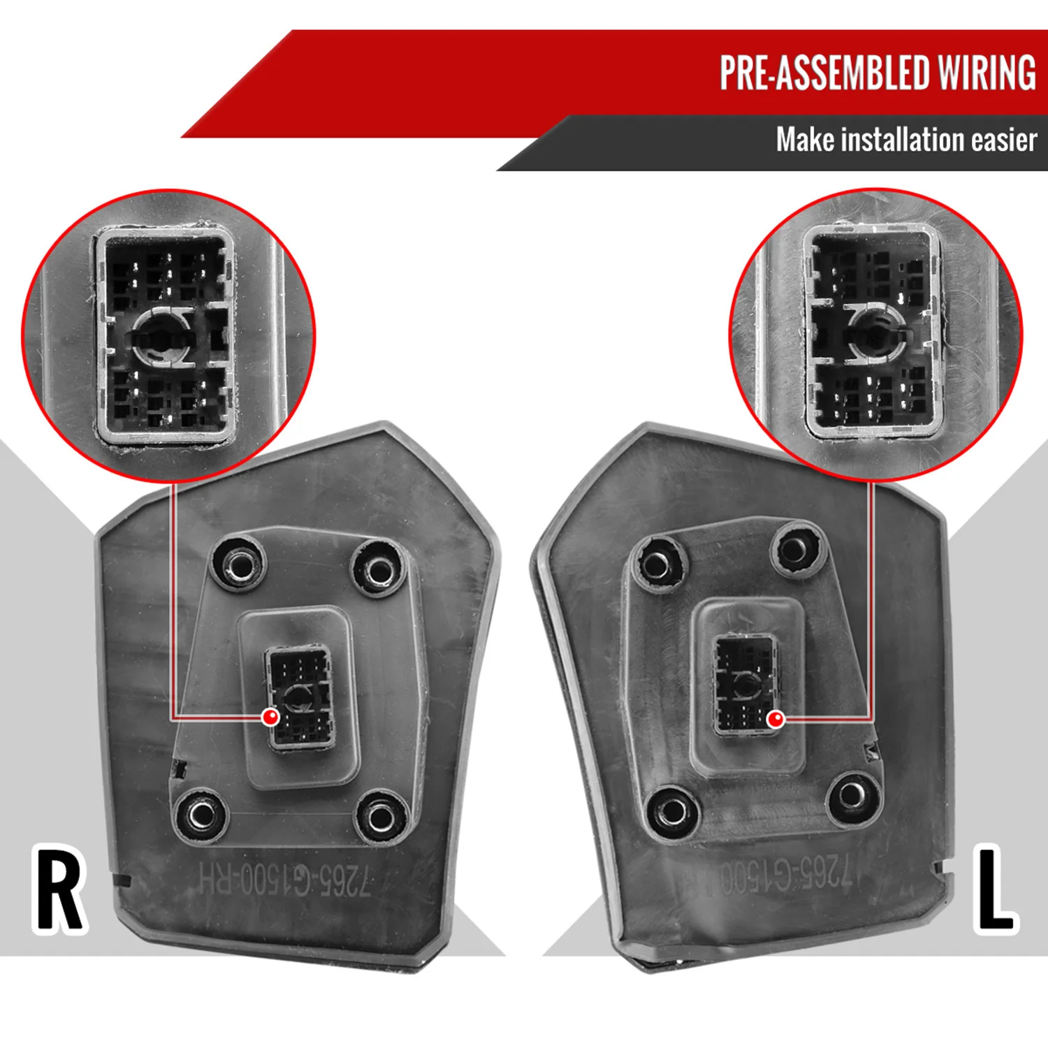 2019-2022 GMC Sierra 1500 Heated Black Towing Mirrors Smoke &Clearance Lights - Image 7