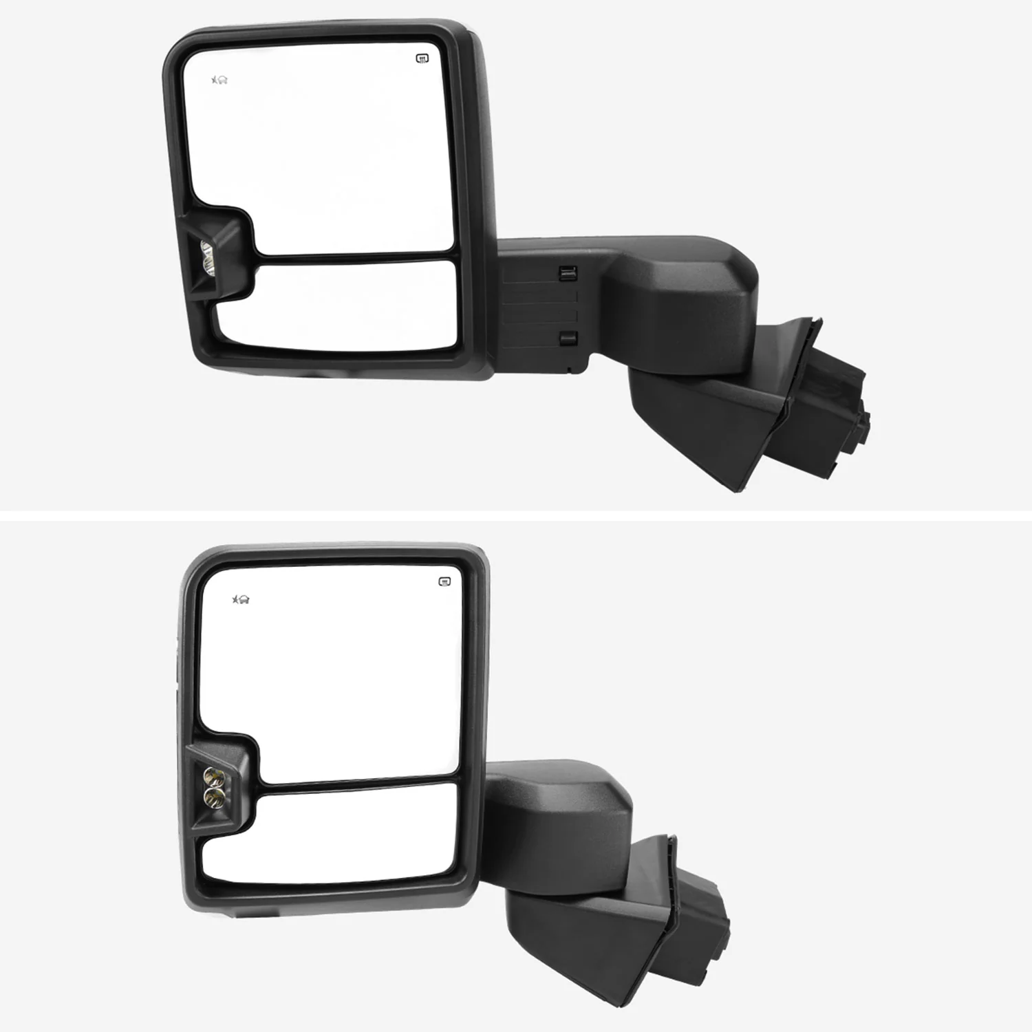 2019-2022 GMC Sierra 1500 Heated Chrome Towing Mirrors Smoke Lens Turn Signal - Image 3