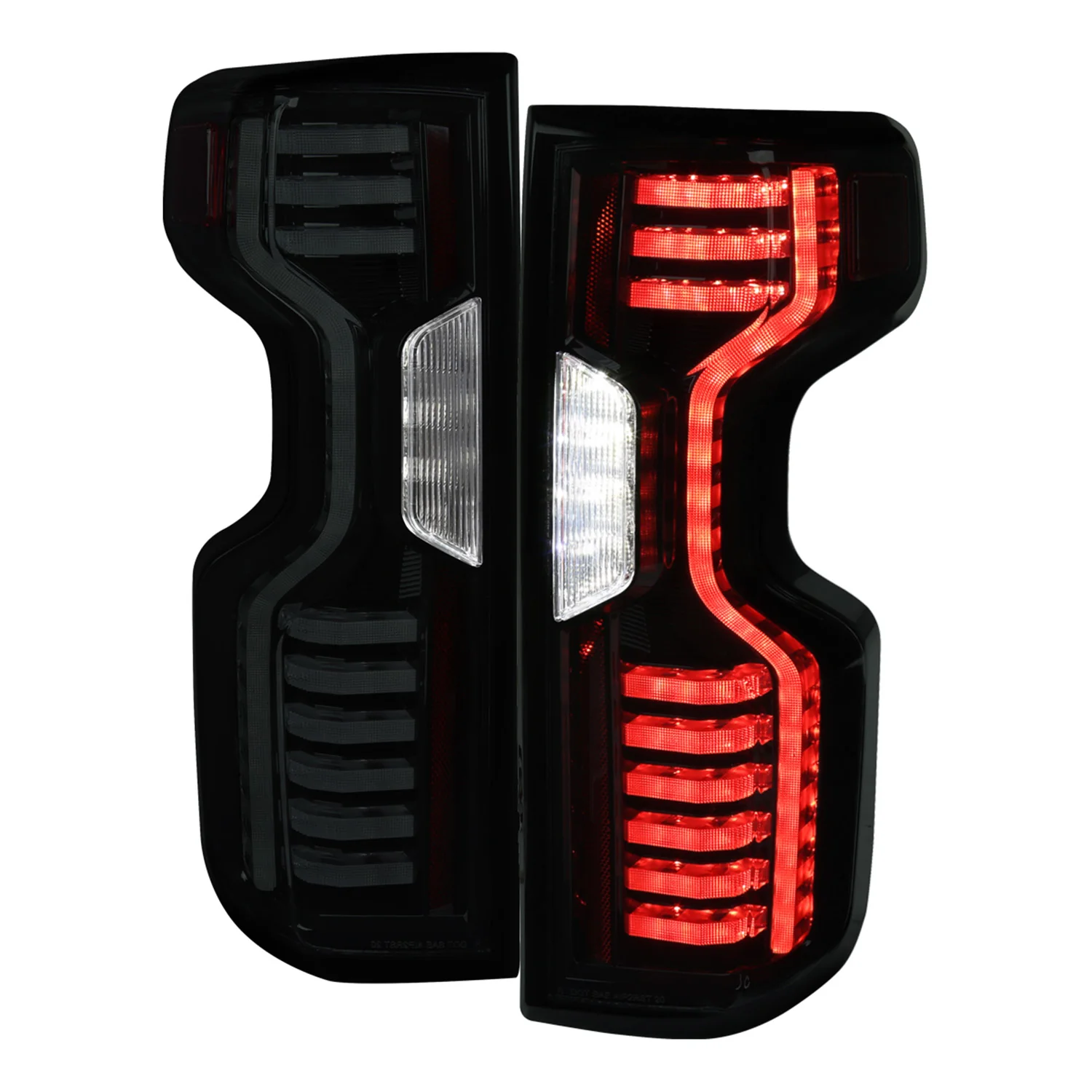 2019-2023 Chevy Silverado 1500/2500HD/3500HD LED Tail Lights Matt Black/Smoke