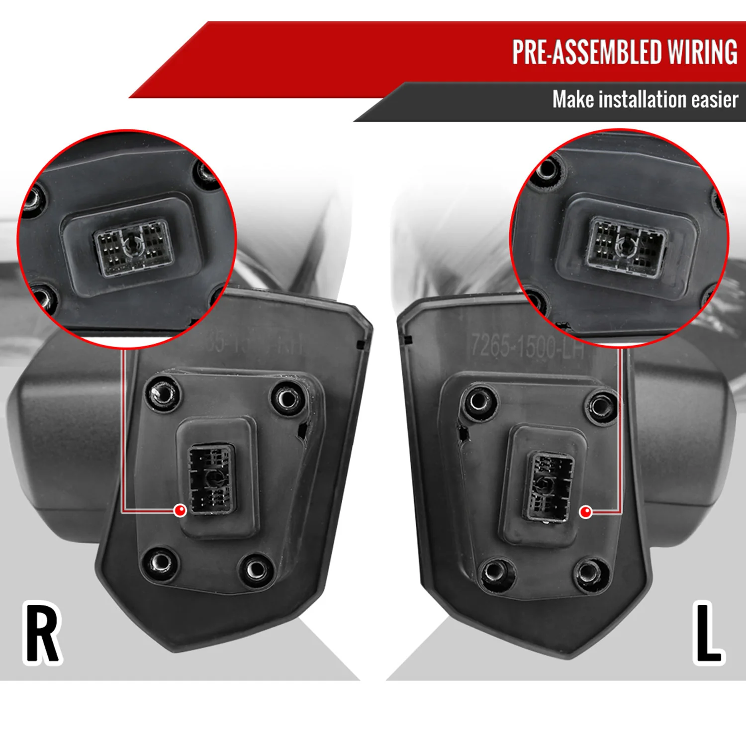 2019-2023 Chevy Silverado 1500 Heated Black Towing Mirrors Smoke & Turn Signal - Image 7