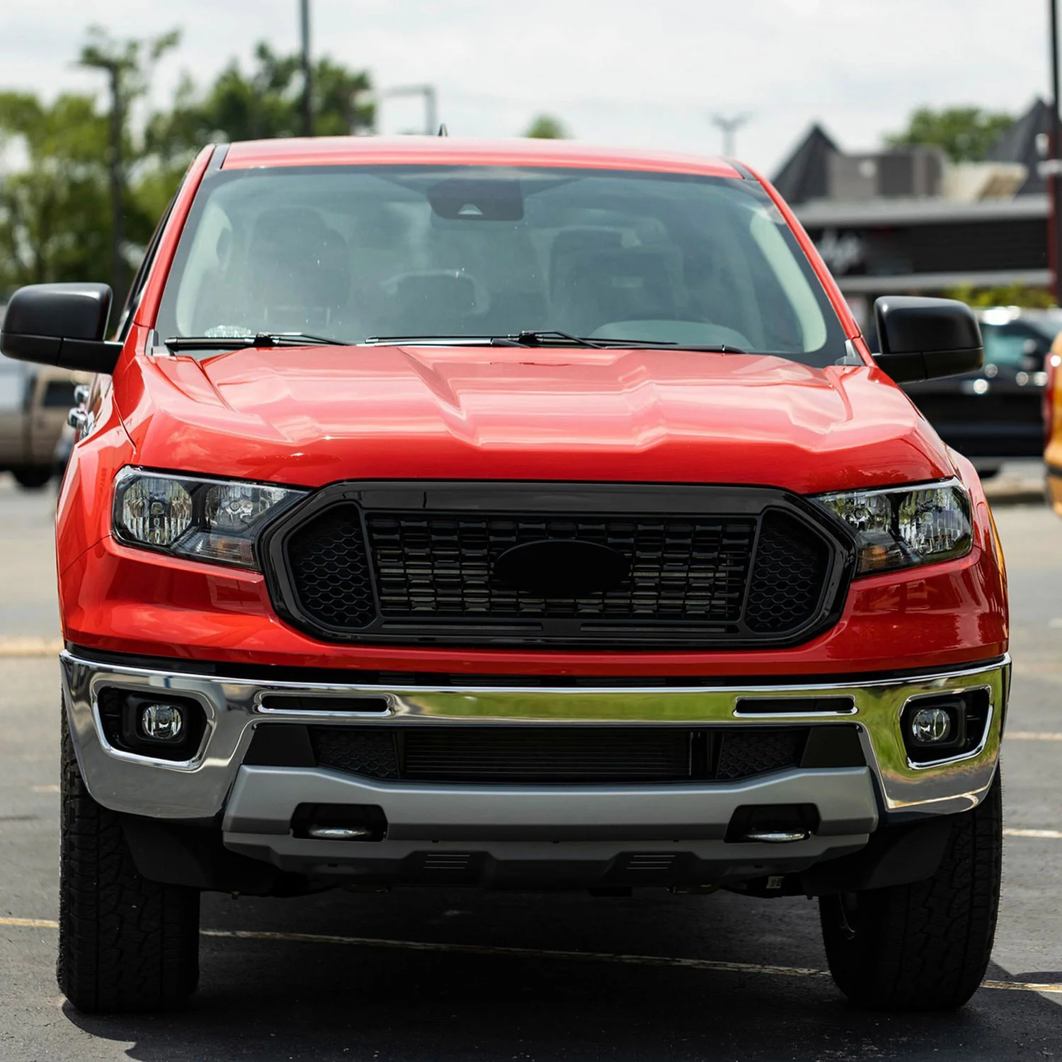 2019-2023 Ford Ranger Grille Overlay Gloss Black 1Pcs ABS Plastic - Image 5
