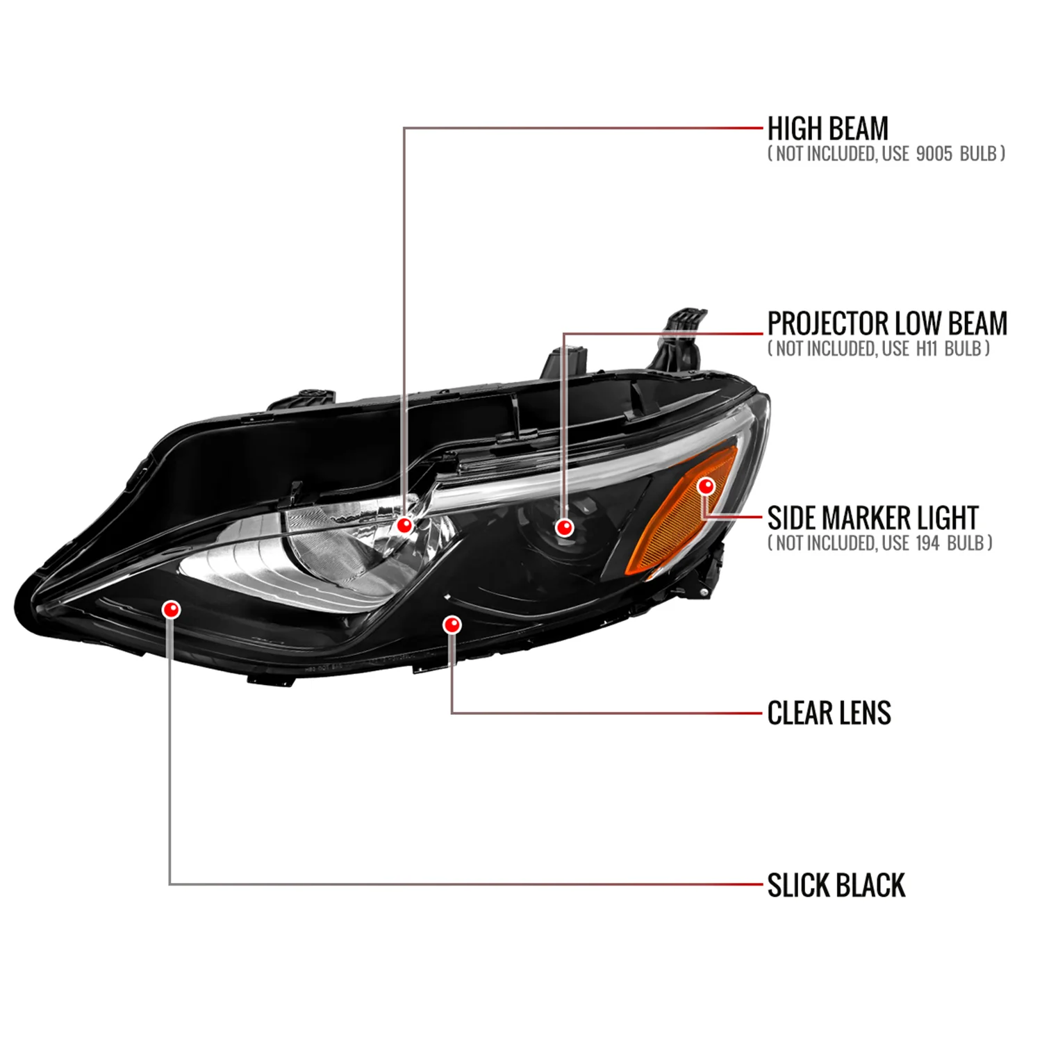 2019-2024 Chevy Malibu Factory Projector Left Driver Side Headlight Black - Image 8