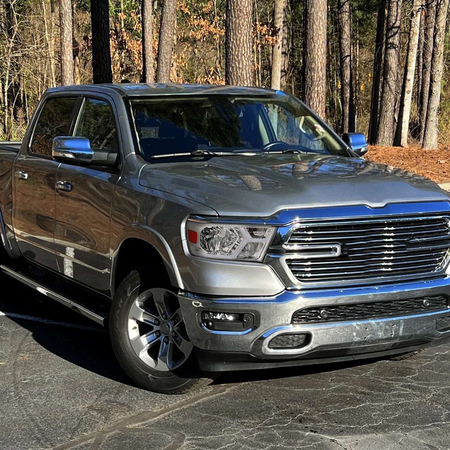 2019-2024 Dodge RAM 1500 Animated LED Bar Factory Headlights Chrome/Clear - Image 9
