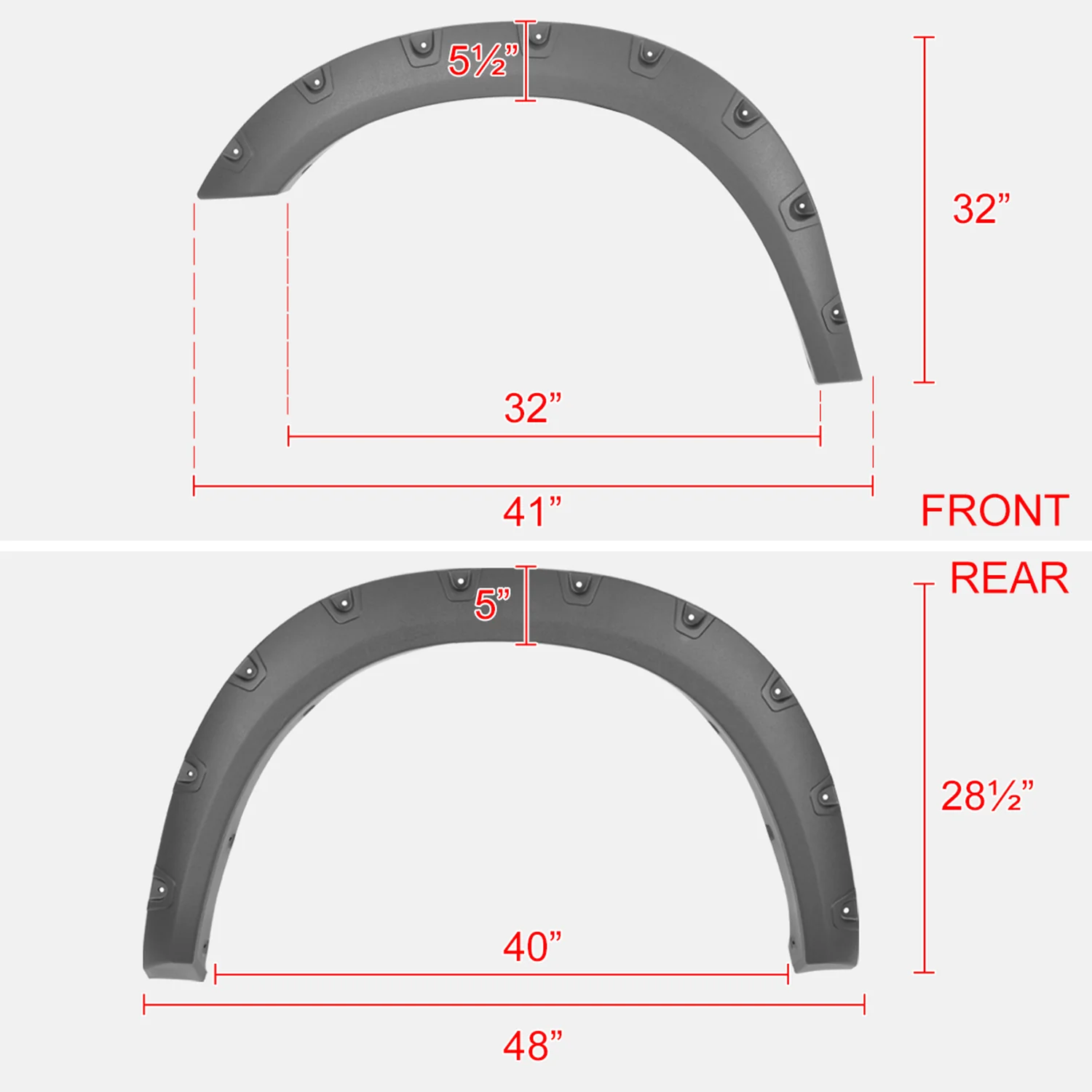 2019-2024 Dodge Ram 2500/3500 4PC Textured Pocket Rivet Style Fender Flares - Image 2