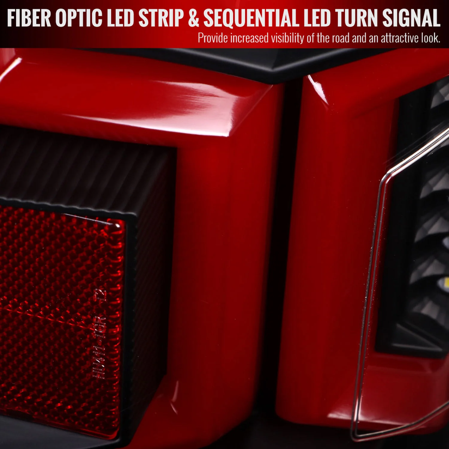 2019-2024 Dodge RAM 2500/3500 Red LED Bar Signal Tail Lights Black/Clear - Image 4