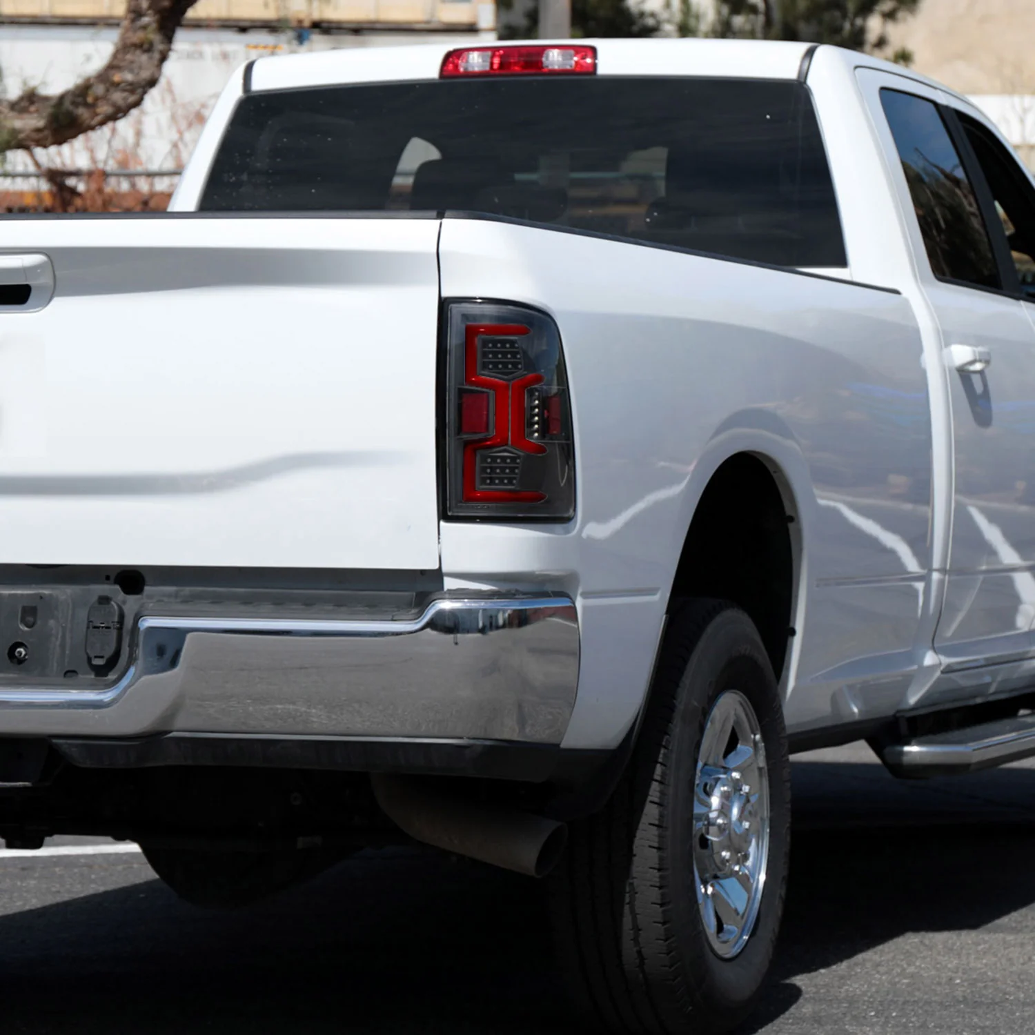 2019-2024 Dodge RAM 2500/3500 Red LED Bar Signal Tail Lights Black/Clear - Image 9