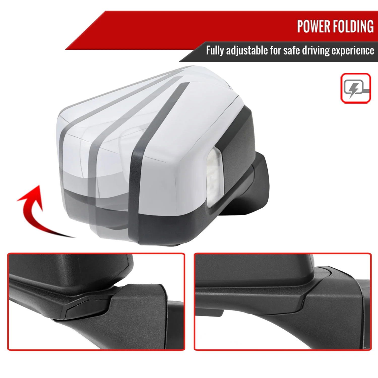 2019-2024 GMC Sierra 1500 Chrome Auto-Fold Side Mirror Passenger Side - Image 2
