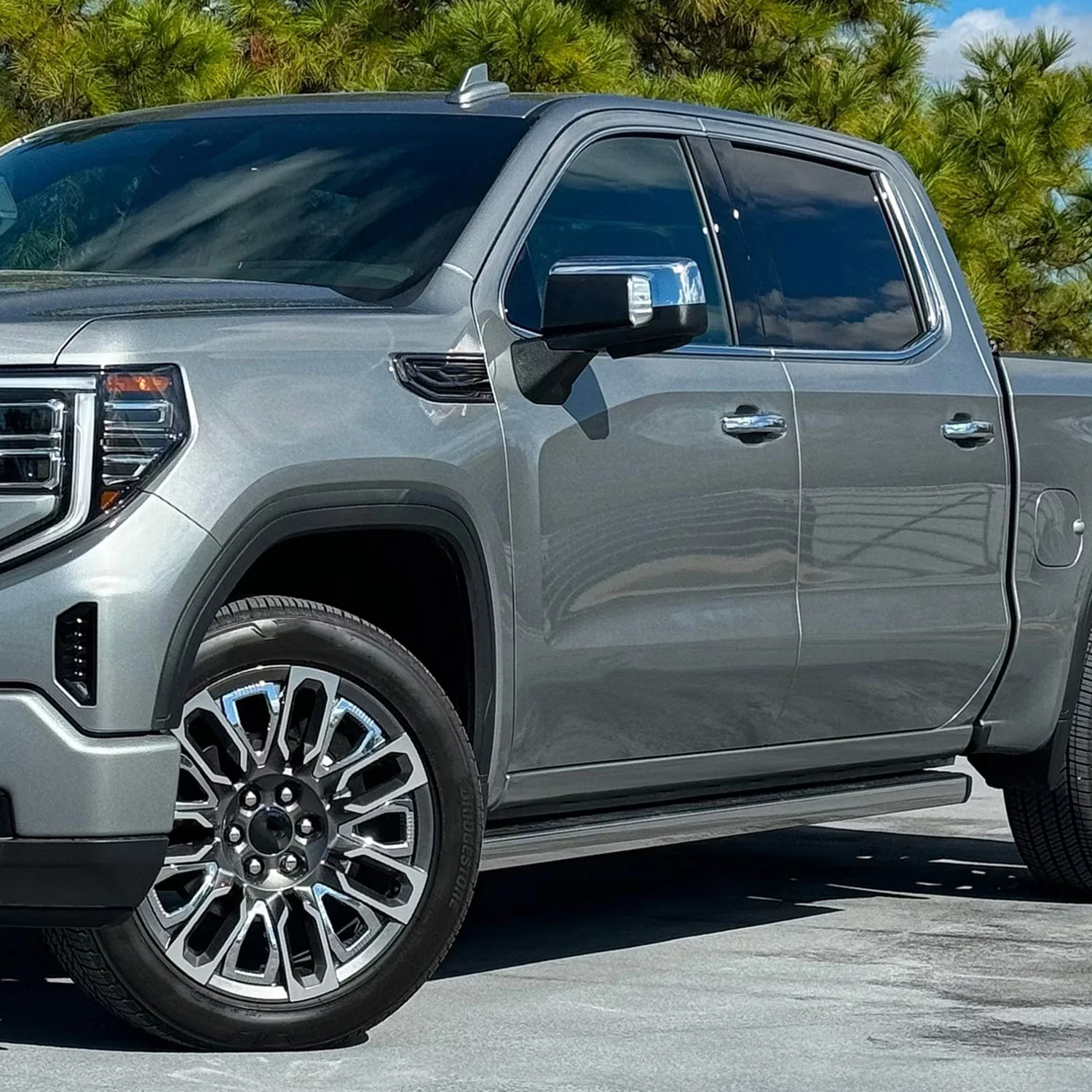 2019-2024 GMC Sierra 1500 Chrome Manual Fold & Heated Side Mirror Driver Side - Image 9