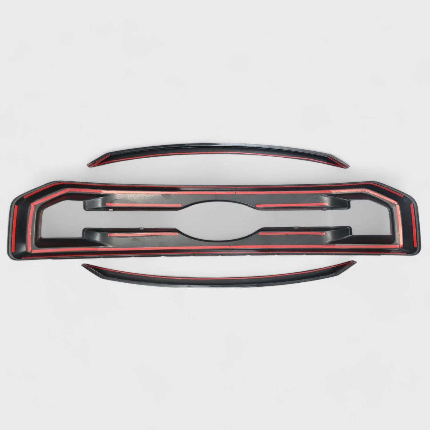 2020-2022 Ford F-250/350 Grille Overlay Gloss Black 3Pcs ABS Plastic - Image 4