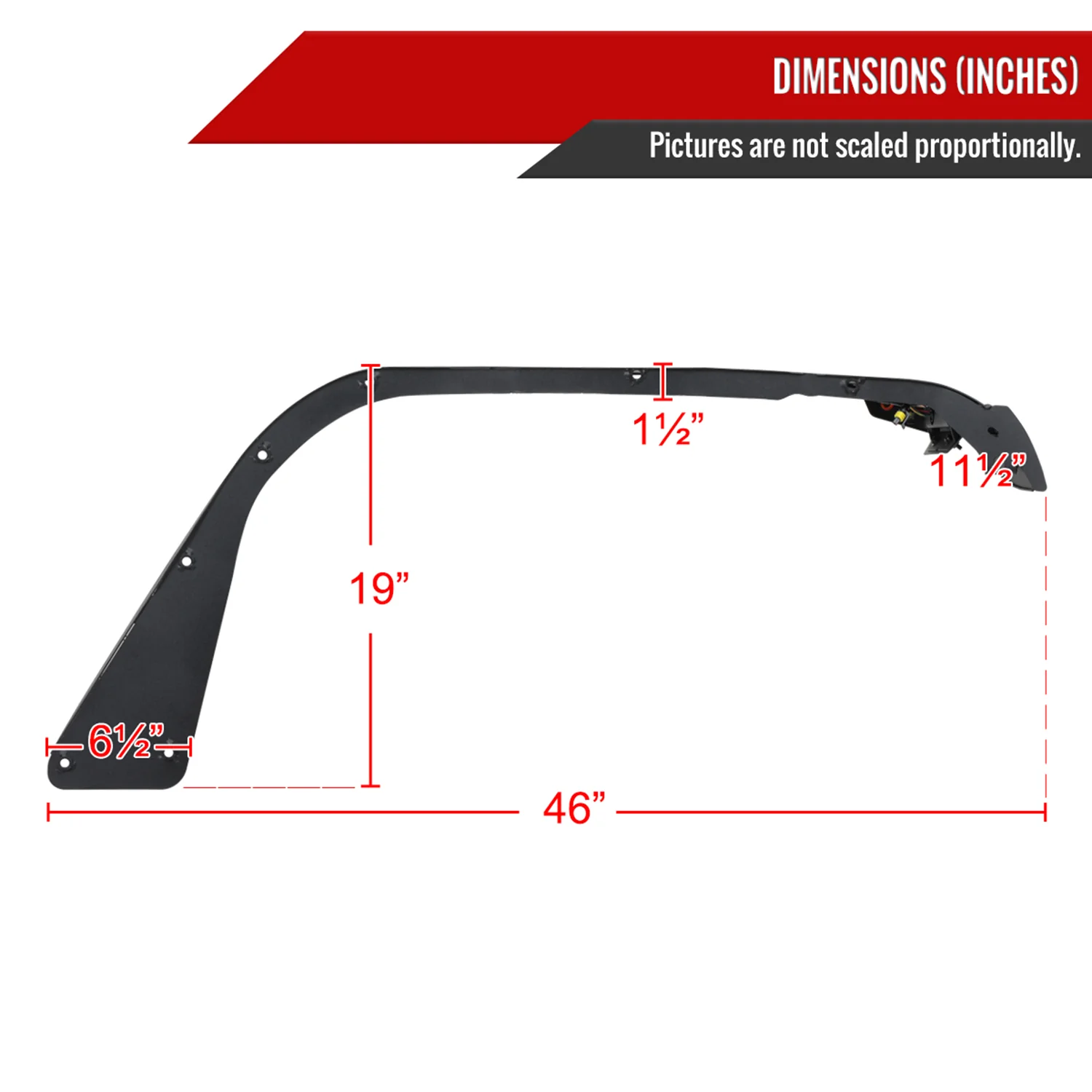 2020-2022 Jeep Gladiator JT Switchback LED Front Flat Fender Flares - Image 2