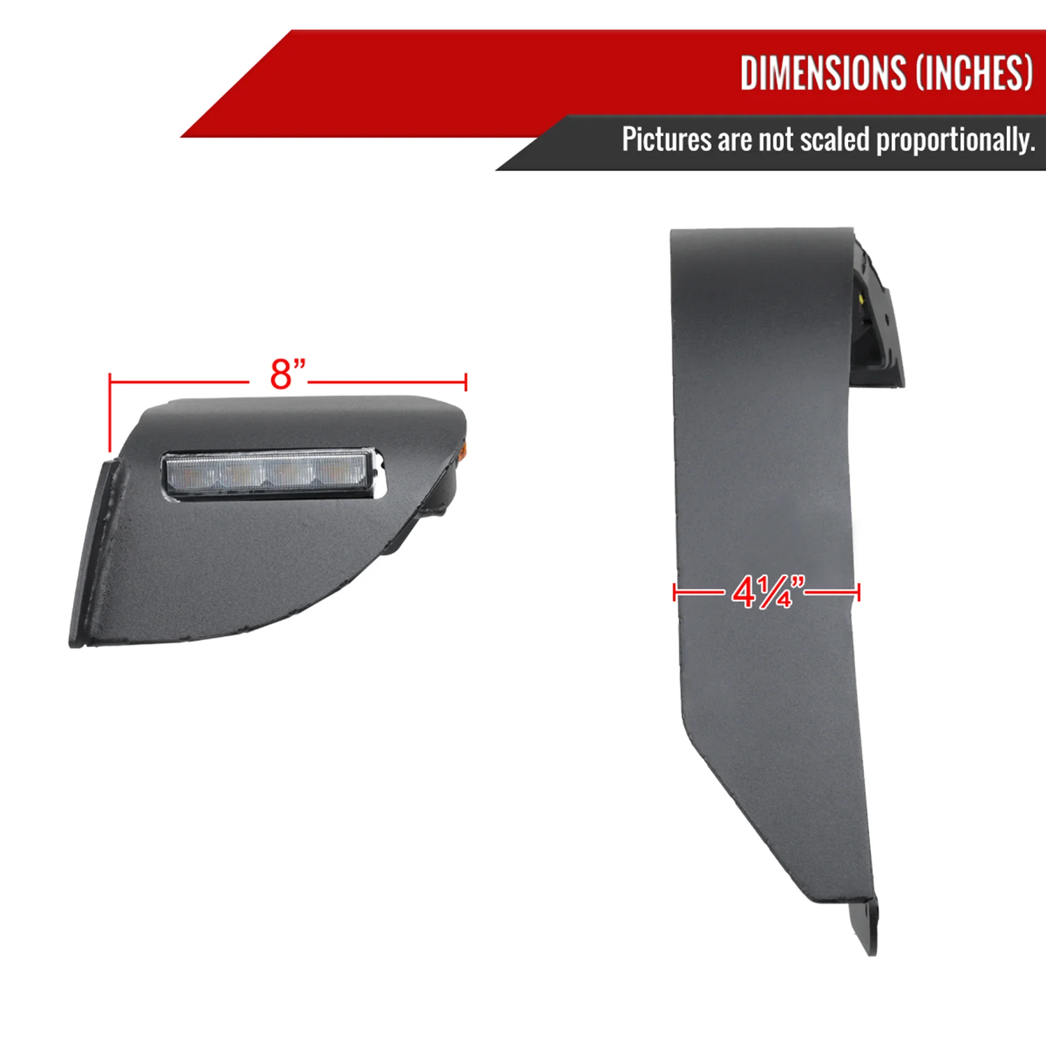 2020-2022 Jeep Gladiator JT Switchback LED Front Flat Fender Flares - Image 3