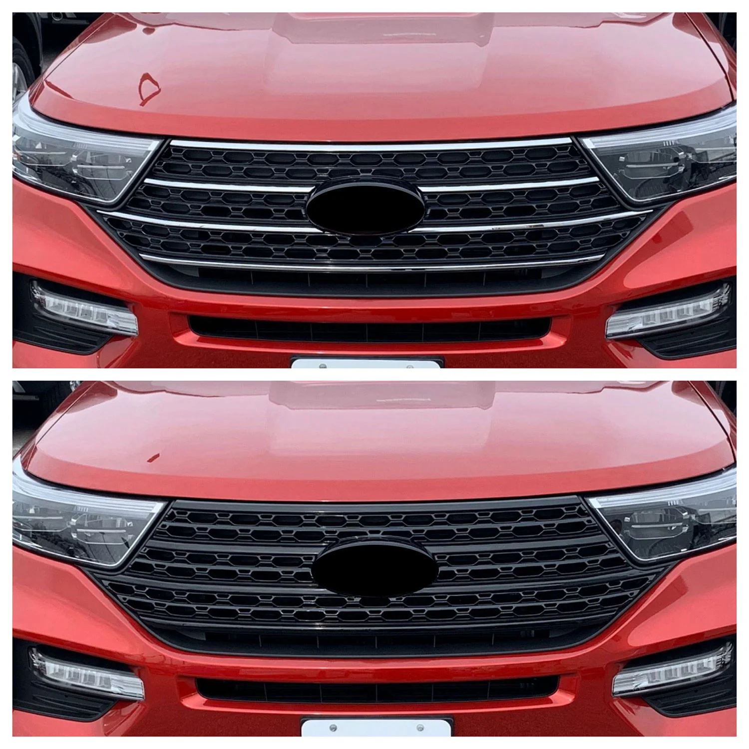 2020-2024 Ford Explorer Grille Overlay Gloss Black 1Pcs ABS Plastic - Image 4