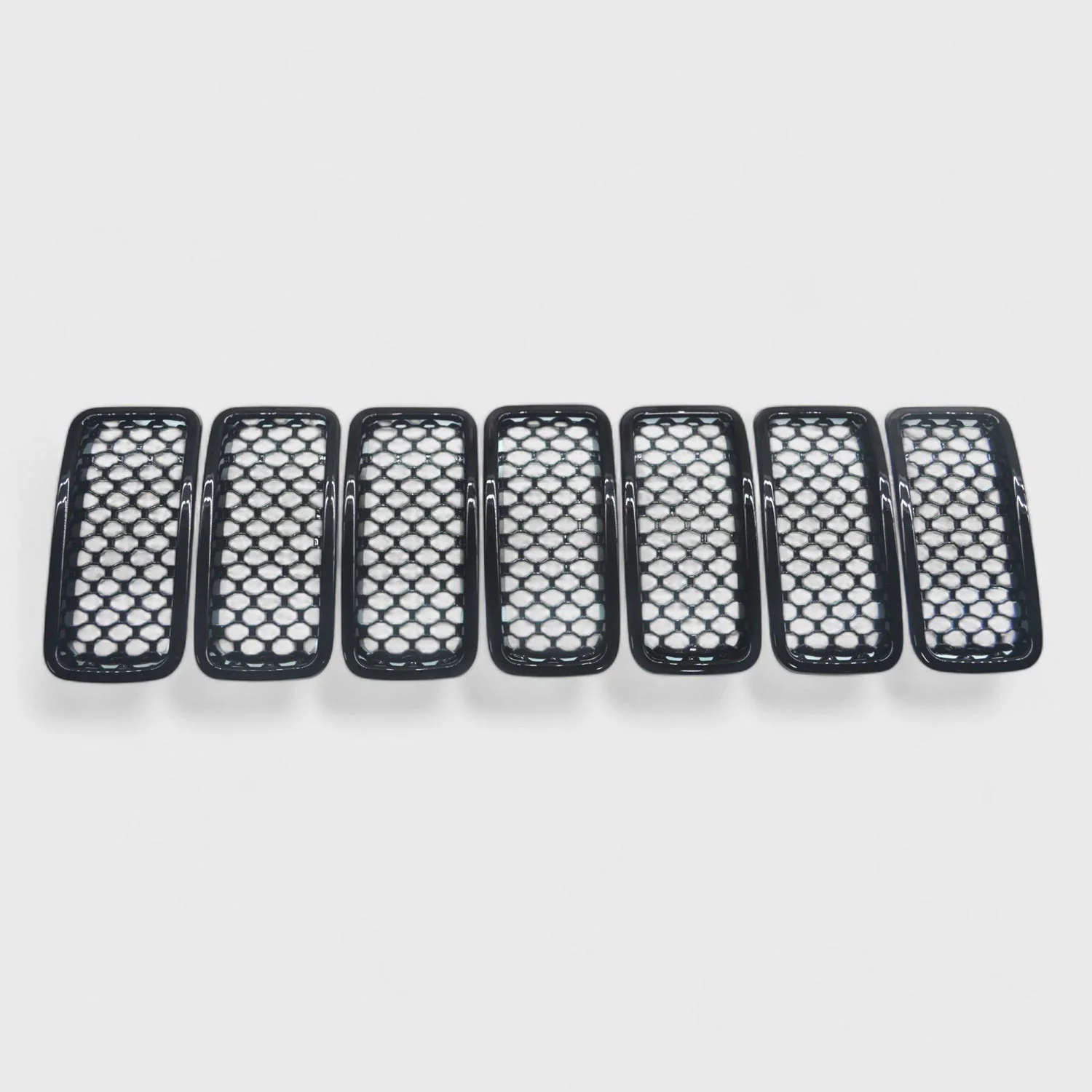 2020-2024 Jeep Renegade Grille Overlay Gloss Black 7Pcs ABS Plastic