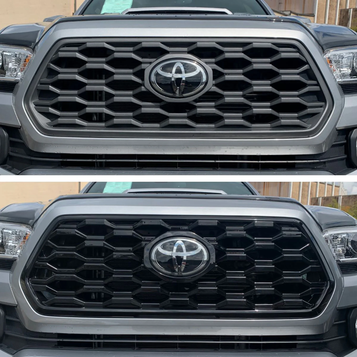 2020-2024 Toyota Tacoma Grille Overlay Gloss Black 1Pcs ABS Plastic - Image 4