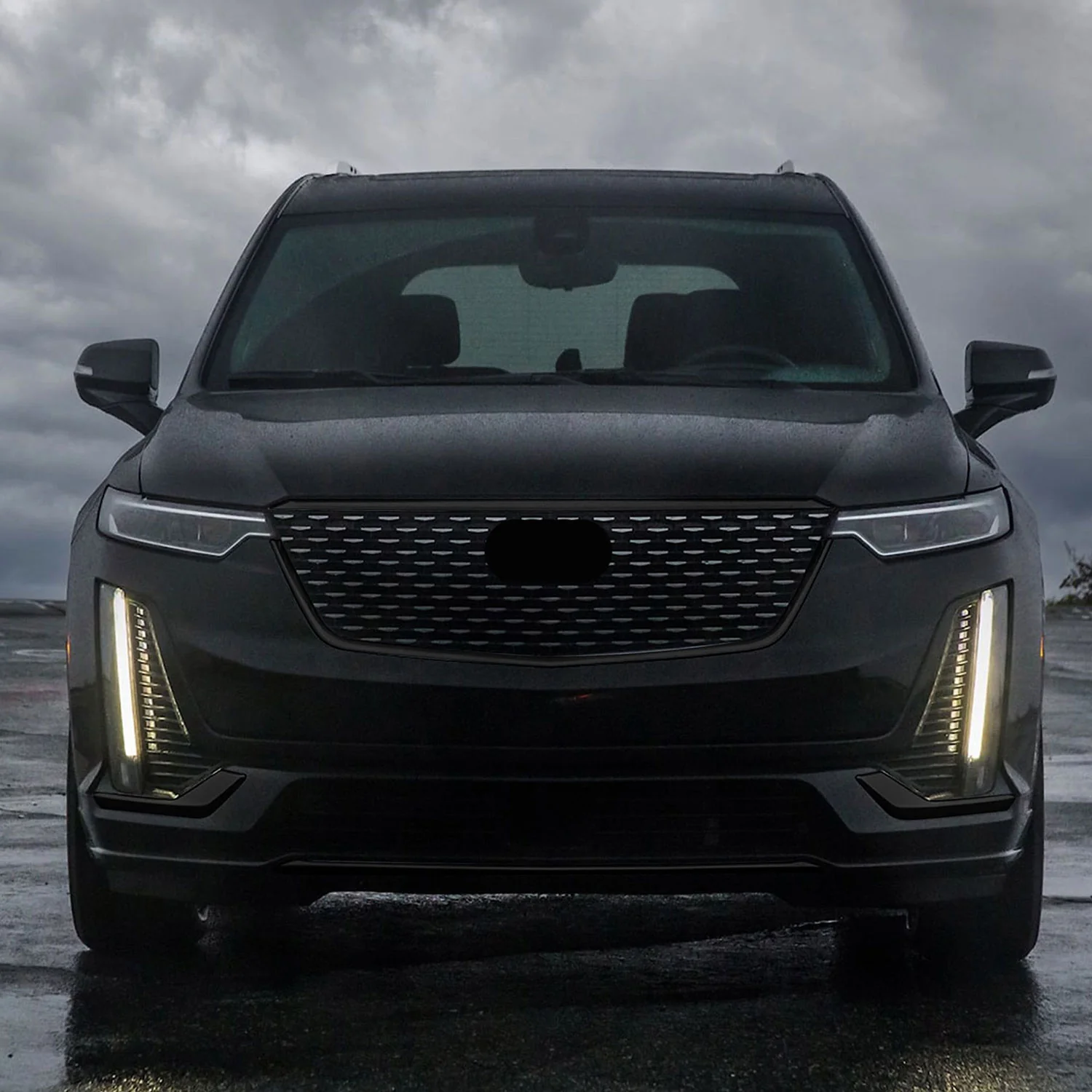 2020-2025 Cadillac XT6 Grille Overlay Gloss Black 5Pcs ABS Plastic - Image 5