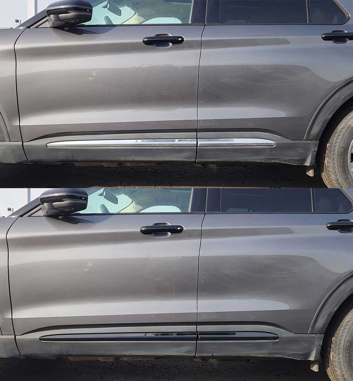 2020-2025 Ford Explorer Side Door Molding Trim Set Gloss Black 4Pcs ABS Plastic - Image 5