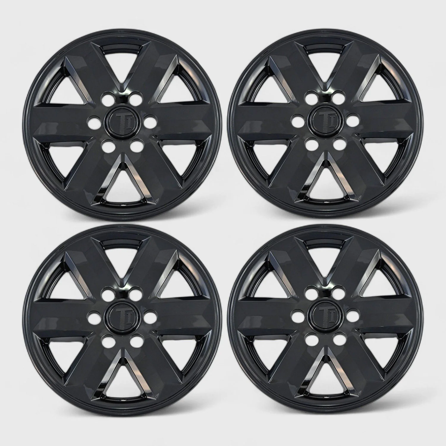 2021-2025 Ford F-150 Wheel Cover Hubcaps Set Gloss Black 8Pcs ABS Plastic - Image 2