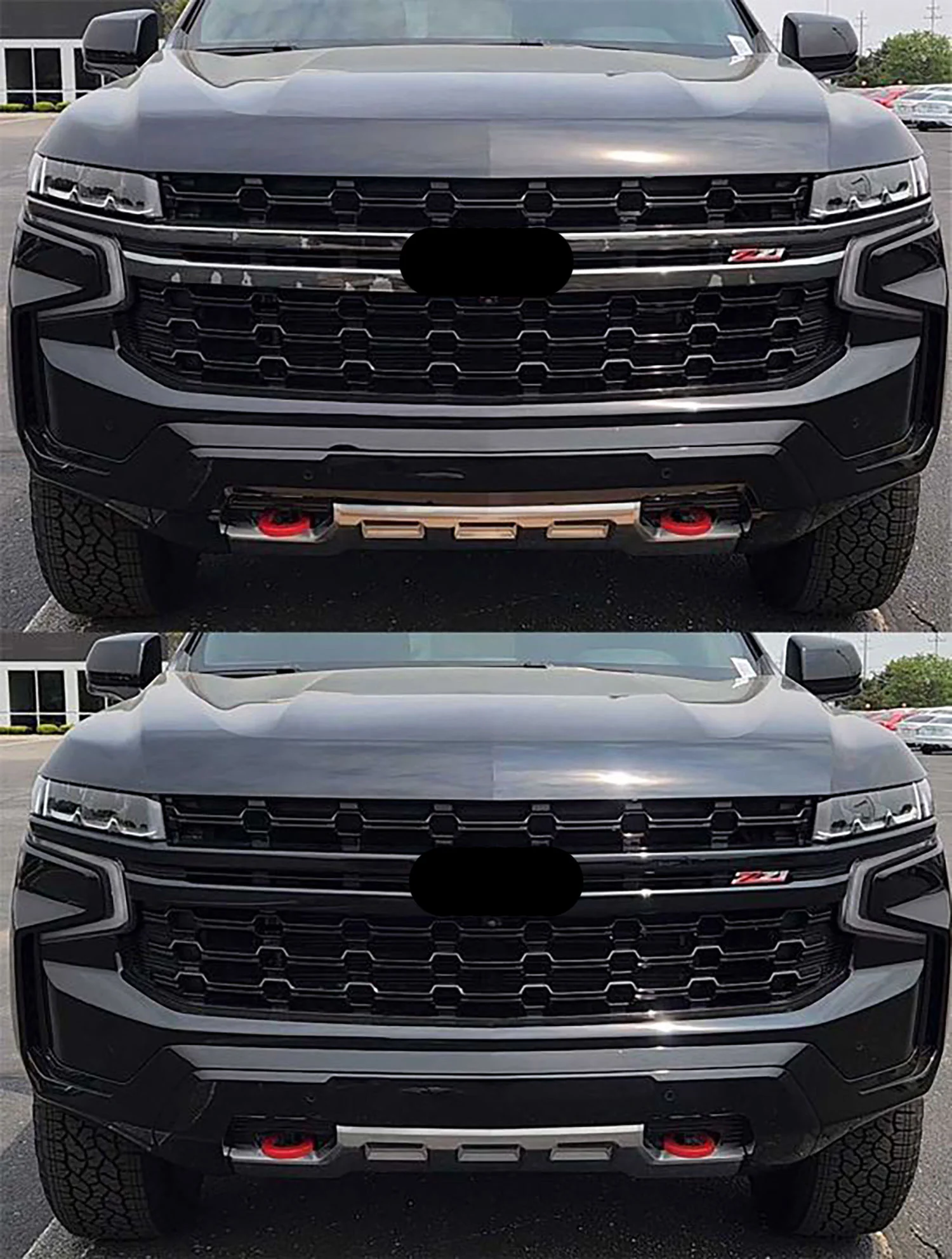 2021-2024 Chevrolet Suburban / Tahoe Grille Overlay Gloss Black 4Pcs ABS Plastic - Image 4