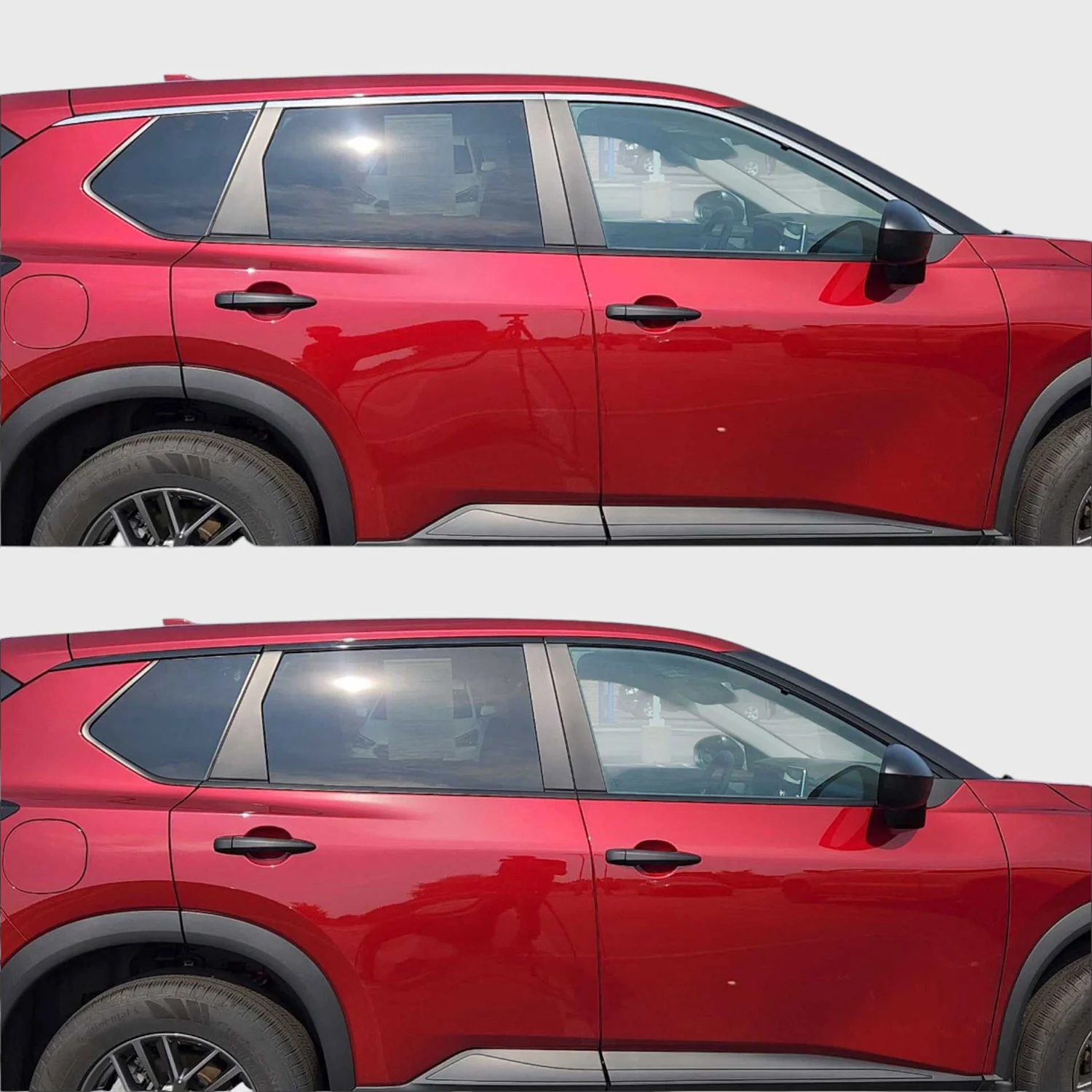 2021-2025 Nissan Rogue Window Trim Set Gloss Black 6Pcs ABS Plastic - Image 6