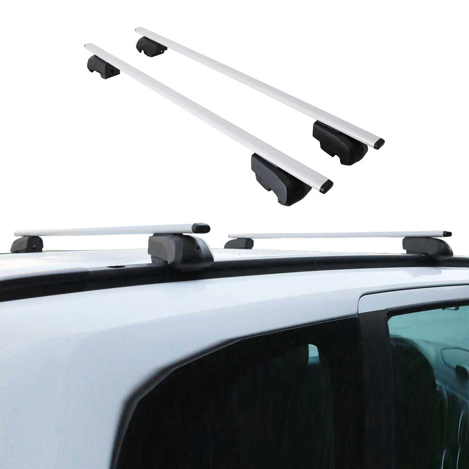 2022-2024 Audi Q4 E-Tron Roof Rack Cross Bars Silver - Image 2