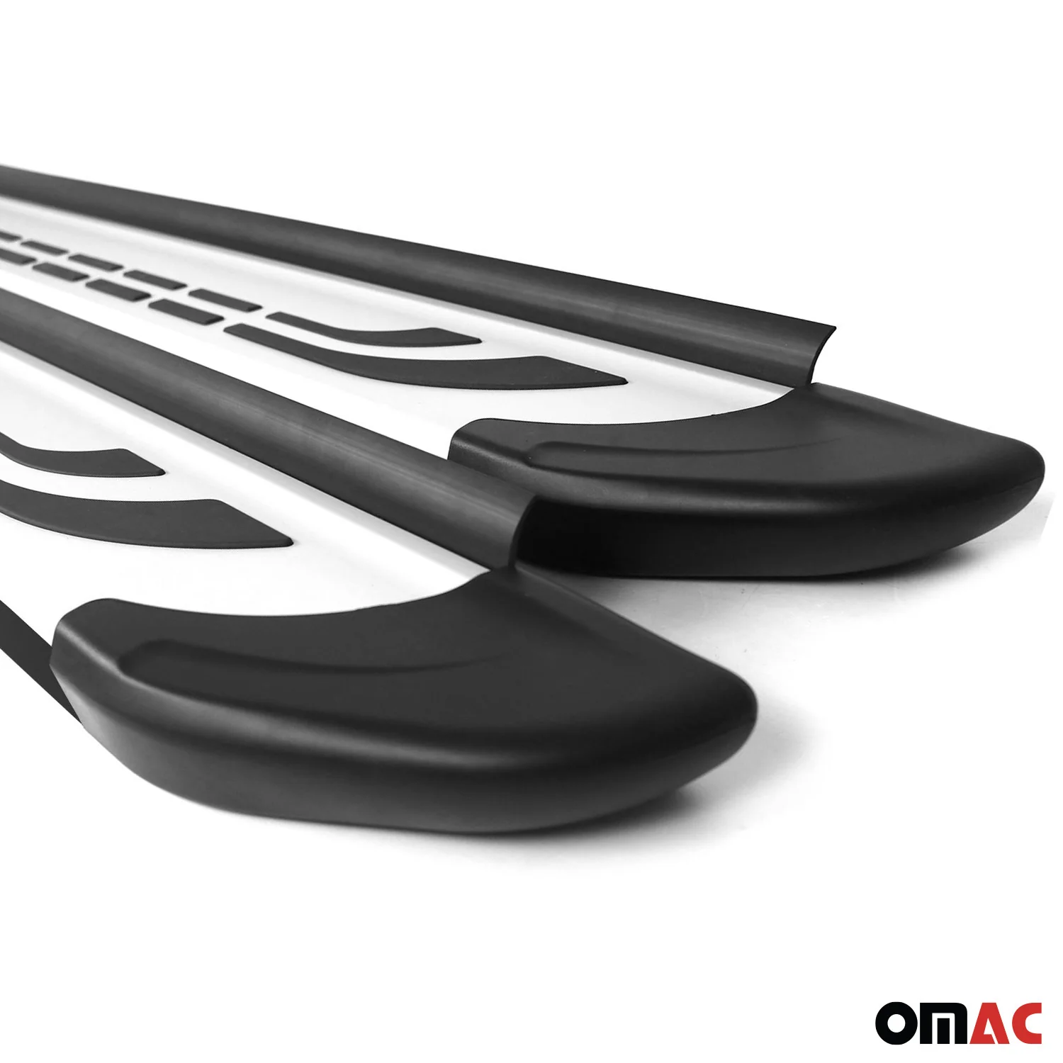 2022-2024 Ford Transit Connect Wagon Running Boards Side Steps Silver & Black - Image 10