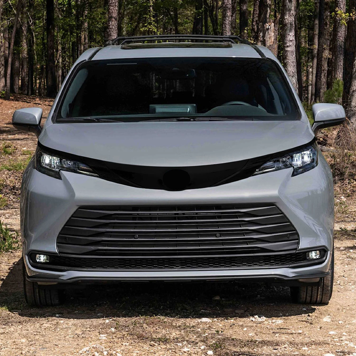 2022-2025 Toyota Sienna Grille Overlay Gloss Black 4Pcs ABS Plastic - Image 4