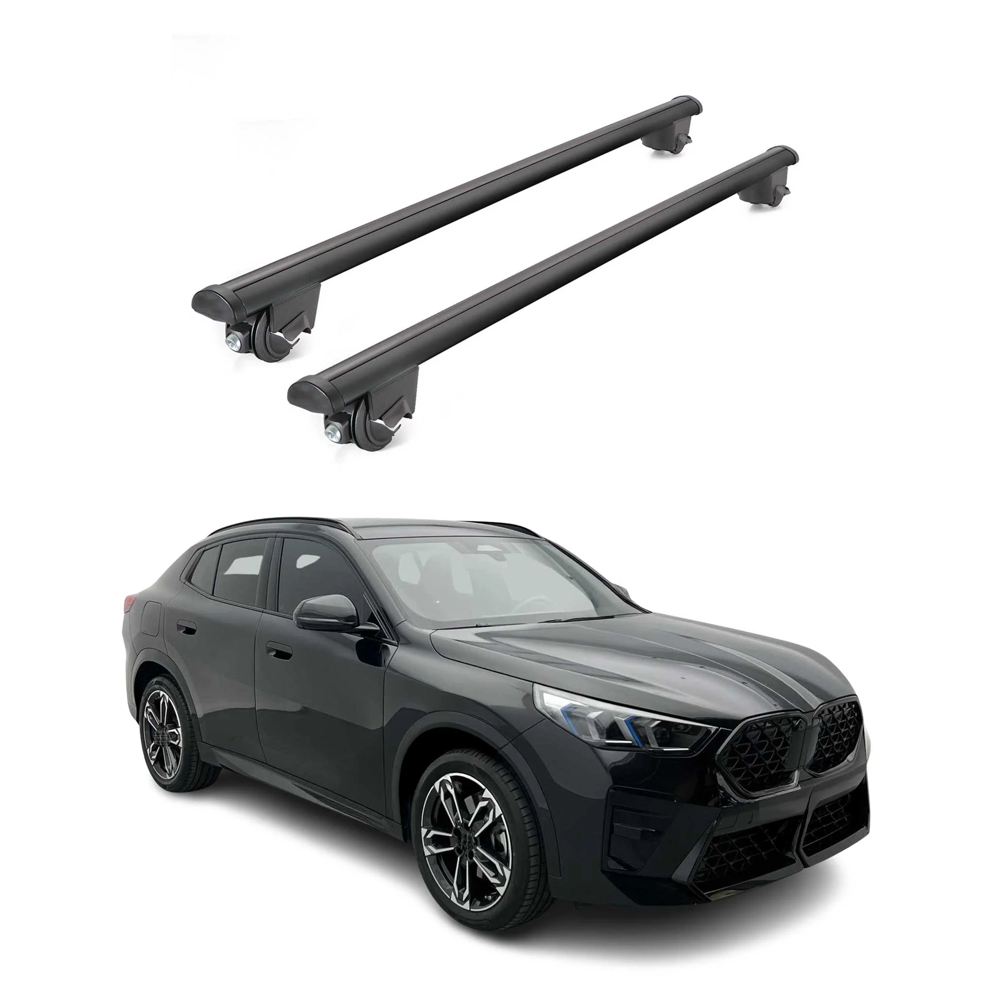 2024-2026 BMW X2 U10 Roof Rack Cross Bars Luggage Lbs Black 2 Pcs