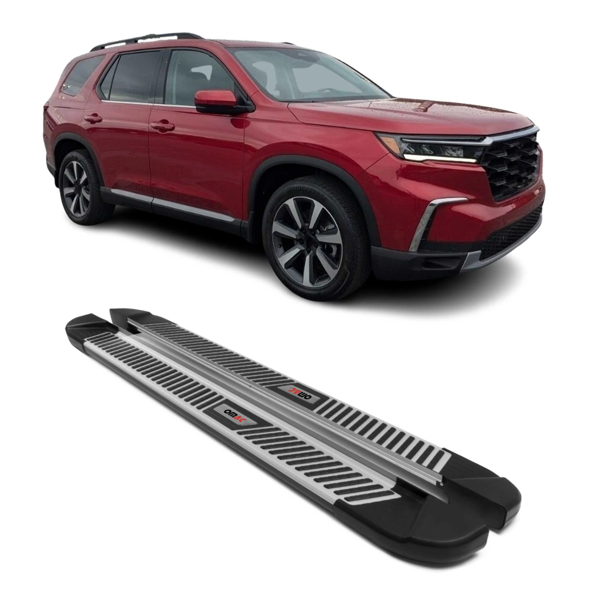 2023-2026 Honda Pilot IV Nerf Bars Side Steps Running Boards Silver 2x