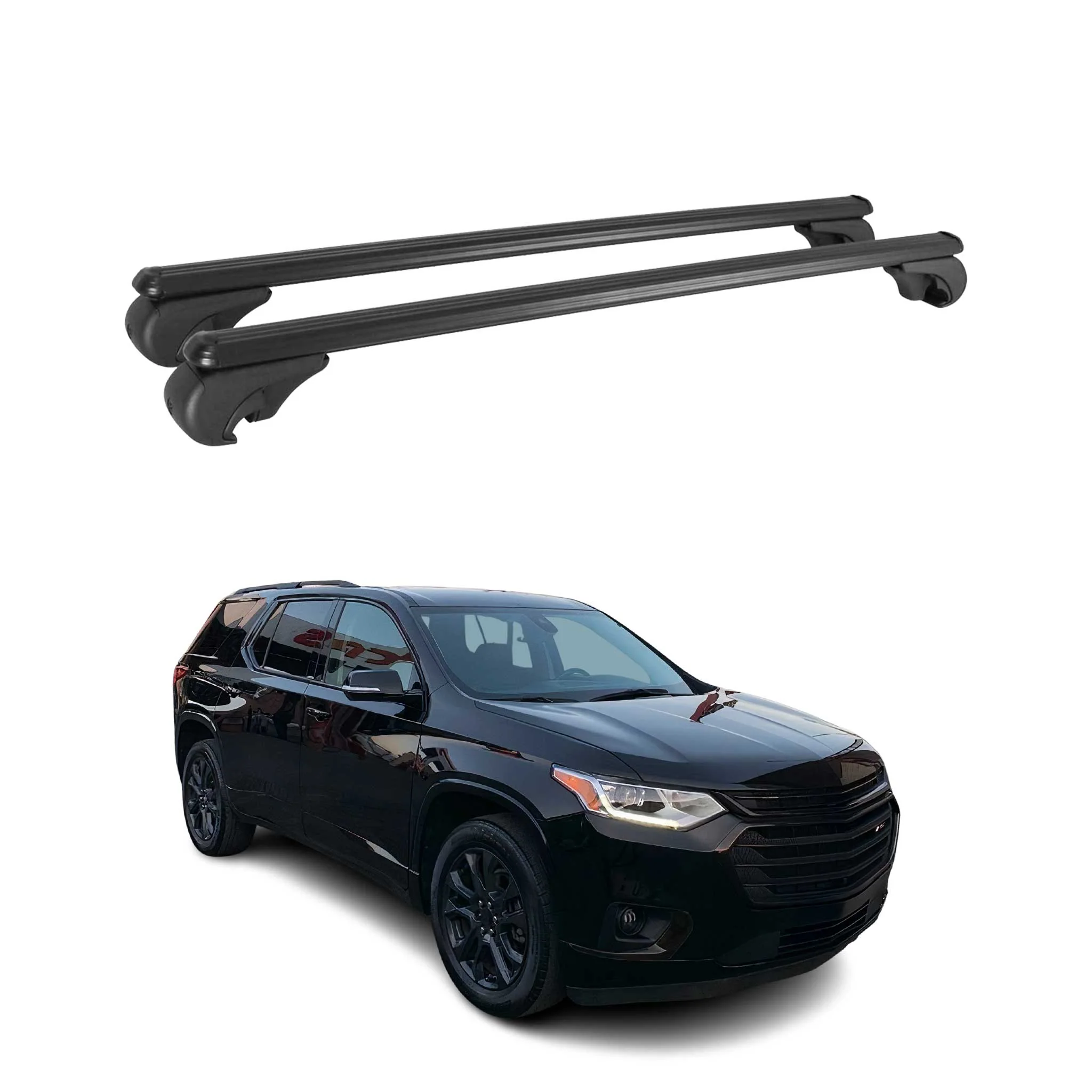 2024-2026 Chevrolet Traverse Roof Rack Cross Bars Luggage Carrier Alu Black