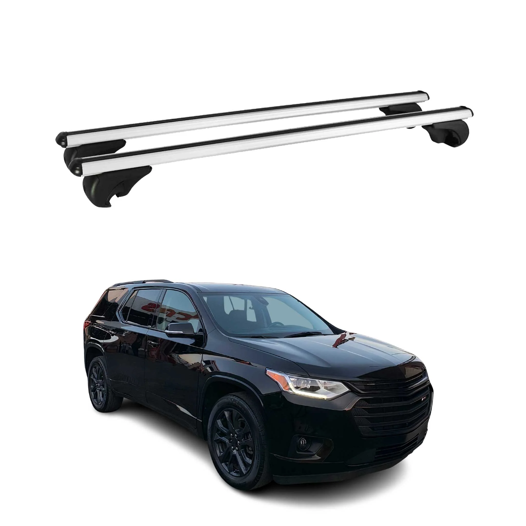 2024-2026 Chevrolet Traverse Roof Rack Cross Bars Luggage Carrier Alu Silver