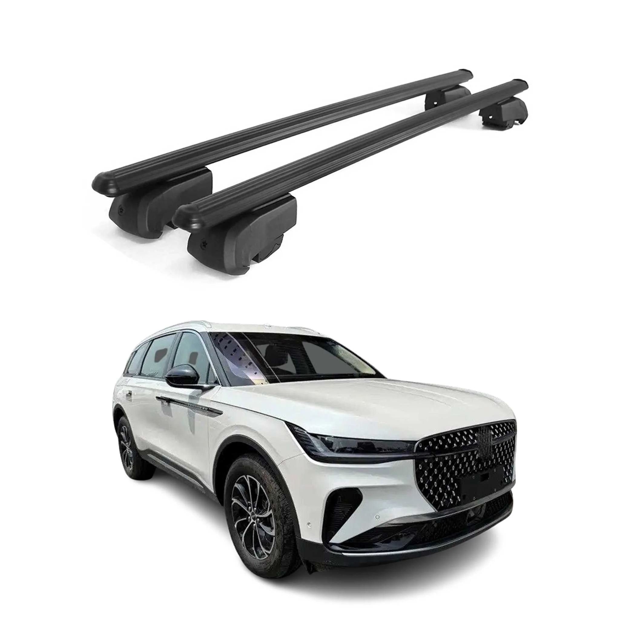 2024-2026 Lincoln Nautilus Roof Rack Cross Bars Luggage Carrier Alu Black 2x