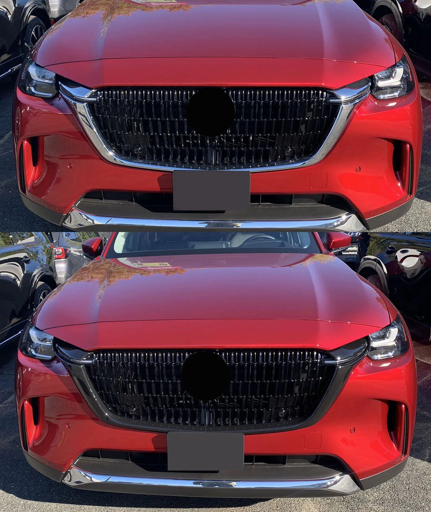 2024-2025 Mazda CX-90 Grille Overlay Gloss Black 4Pcs ABS Plastic - Image 5