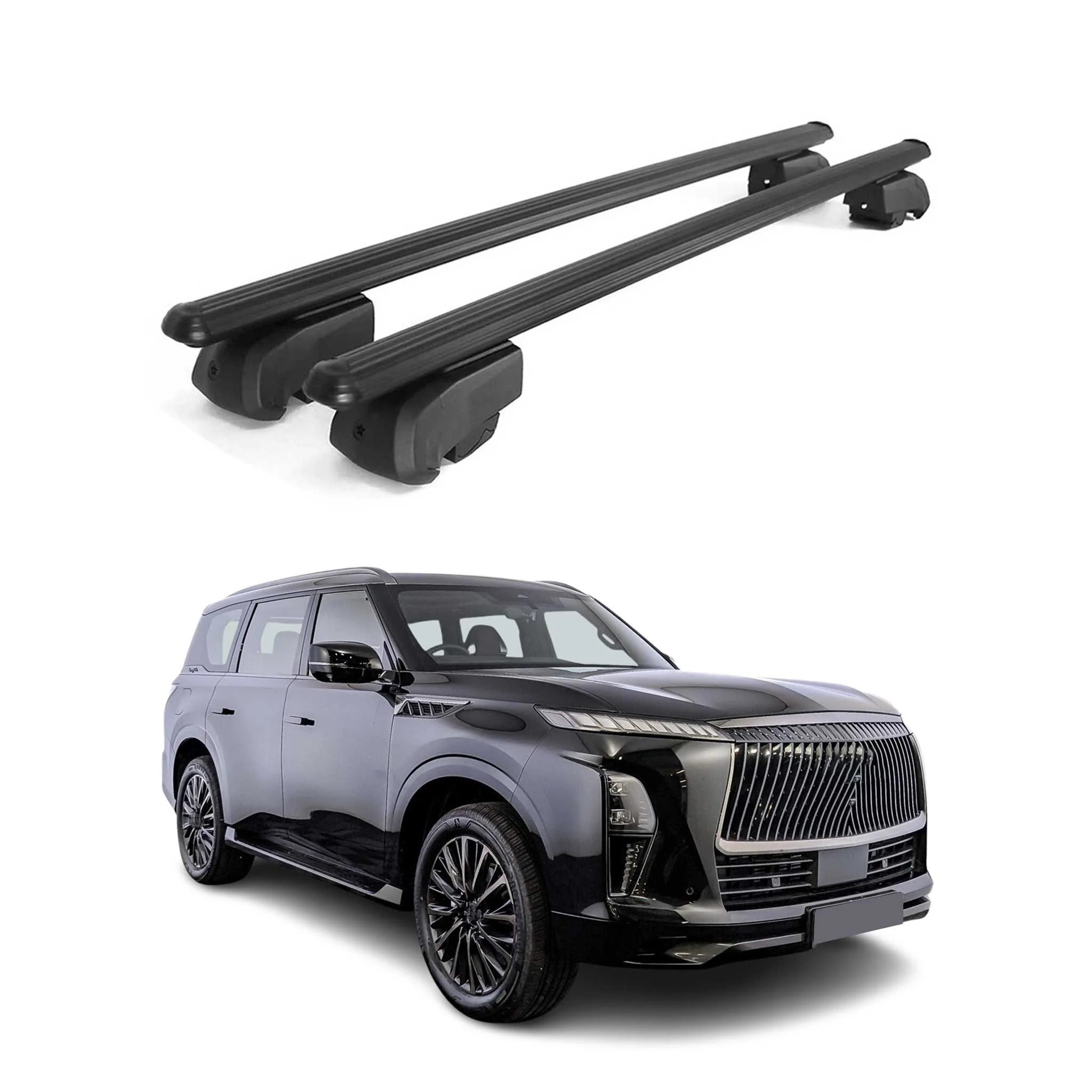 2025-2026 Infiniti QX80 Roof Rack Cross Bars Luggage Carrier Alu Black 2x