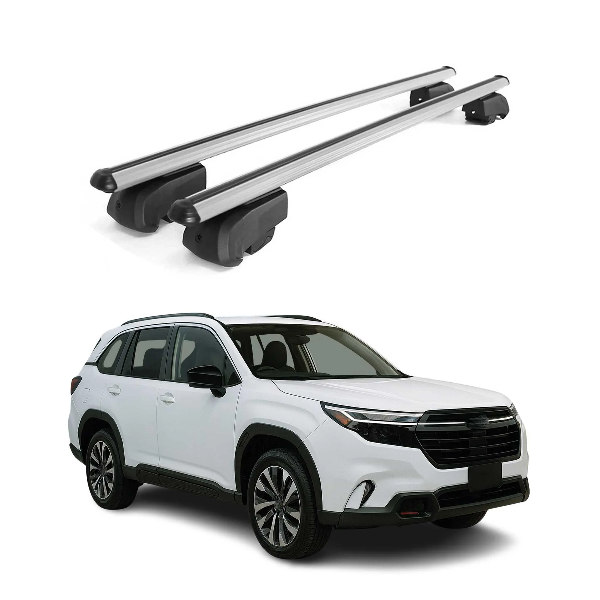 2025-2026 Subaru Forester Roof Rack Cross Bars Luggage Carrier Alu Silver 2 Pcs