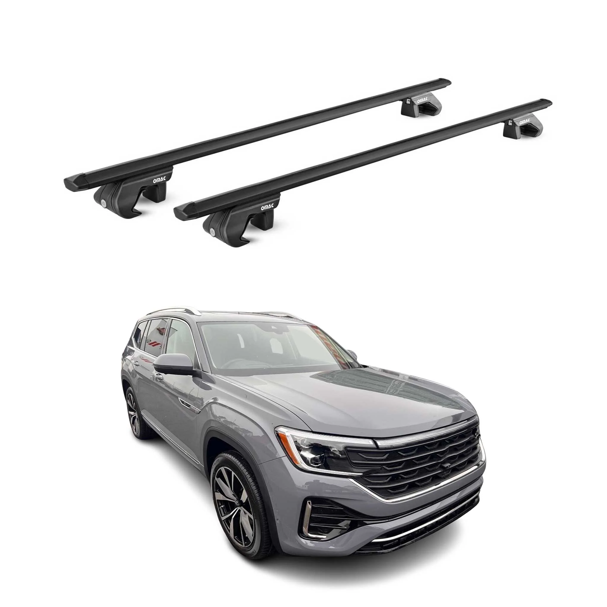 2025-2026 VW Atlas Roof Rack Cross Bars Luggage Carrier Alu Black 2x