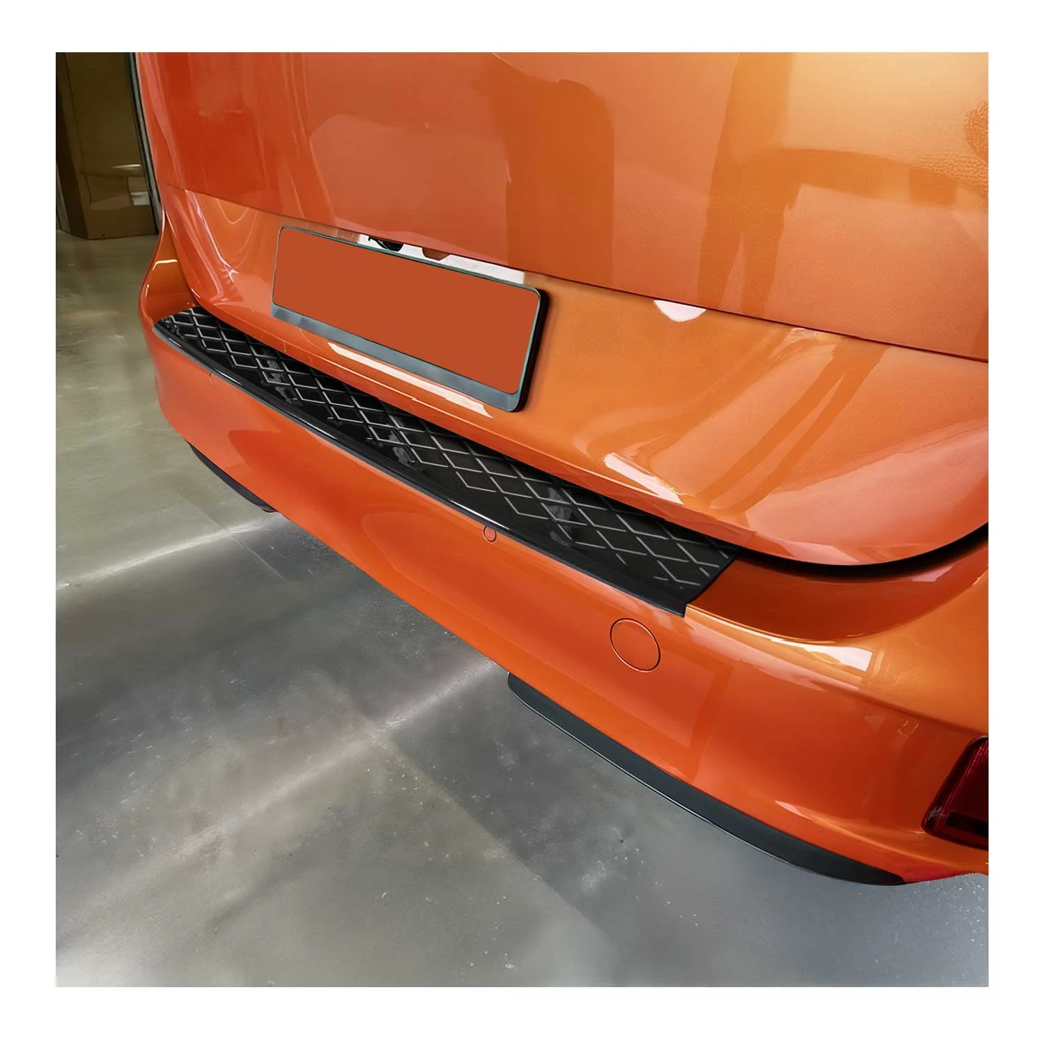 2025-2026 VW ID.Buzz Rear Bumper Sill Cover Protector Guard ABS Acrylic Gloss Black