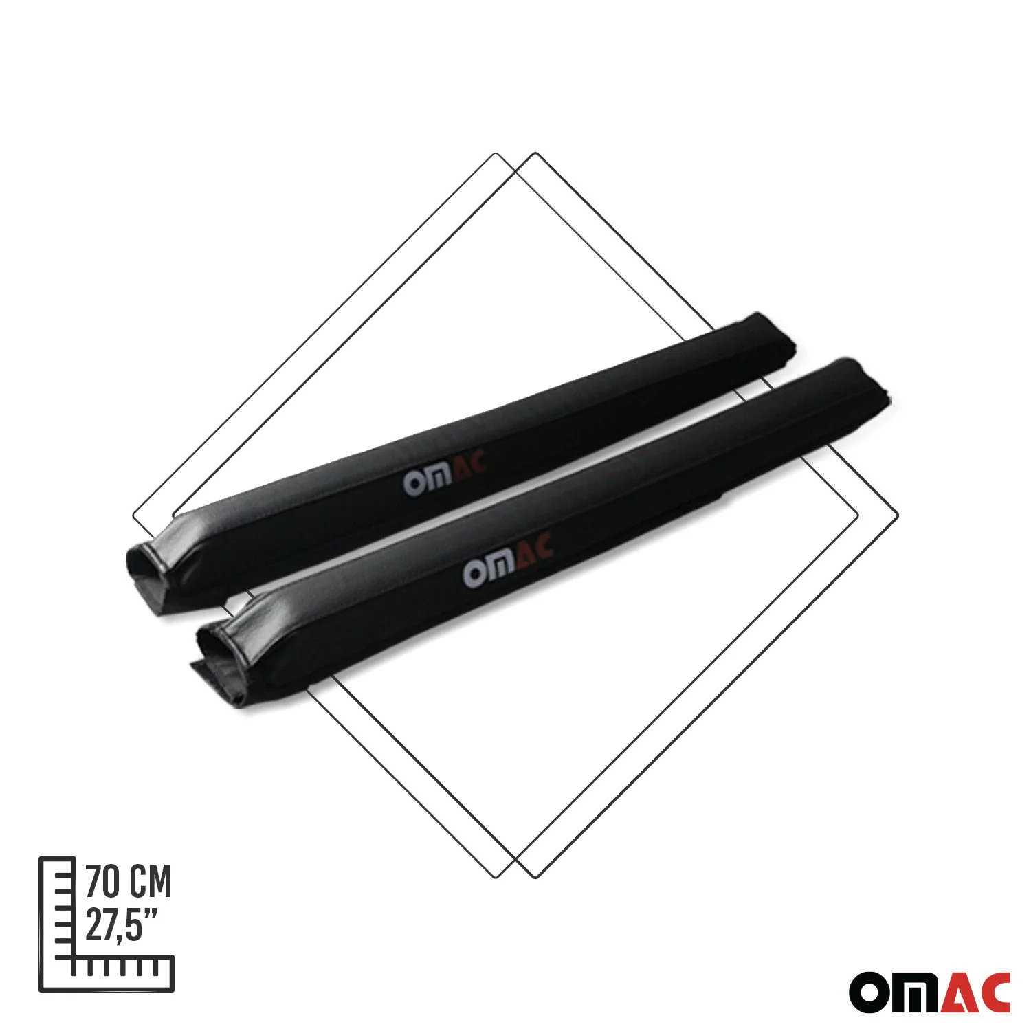 Mercedes Roof Rack Pads Surfboard Windsurf Crossbar Pads Polycotton Black 2Pcs - Image 4