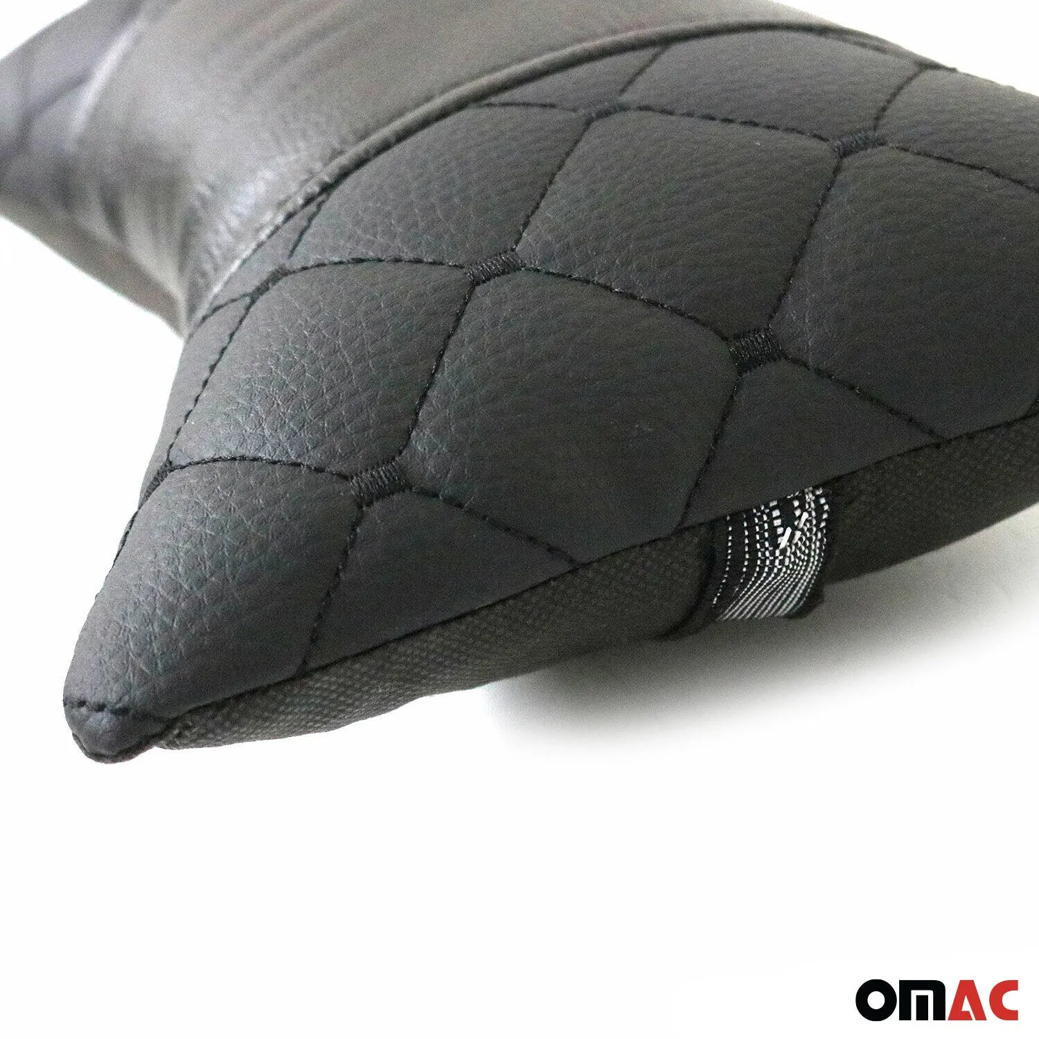 2x Car Seat Neck Pillow Head Shoulder Rest Pad Black PU Leather - Image 4